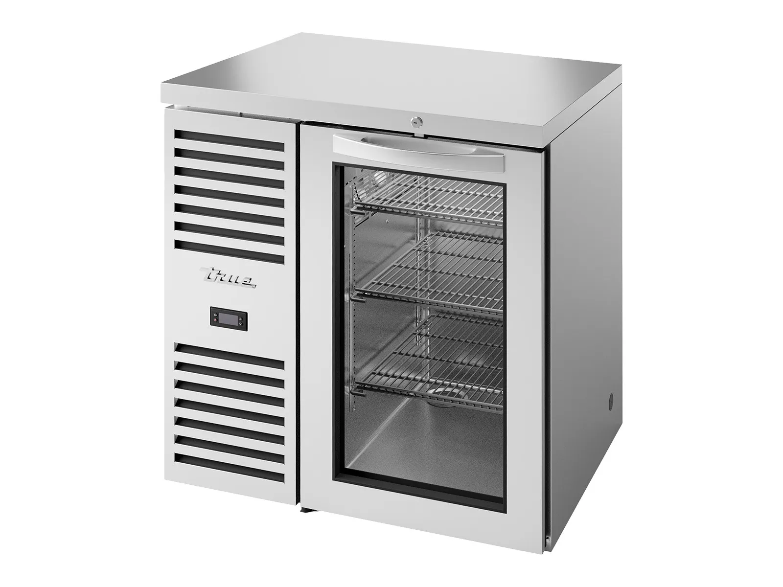 True Refrigeration TBR32-RISZ1-L-S-G-2 - Bar Refrigerator, Stainless Steel Ext, 1 Glass Swing Door
