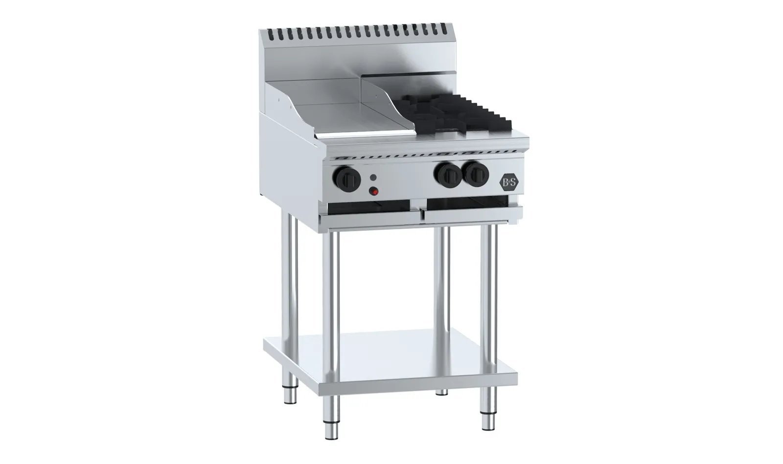 B&S BLACK BT-SB2-GRP3 Combination Two Open Burners & 300mm Grill Plate