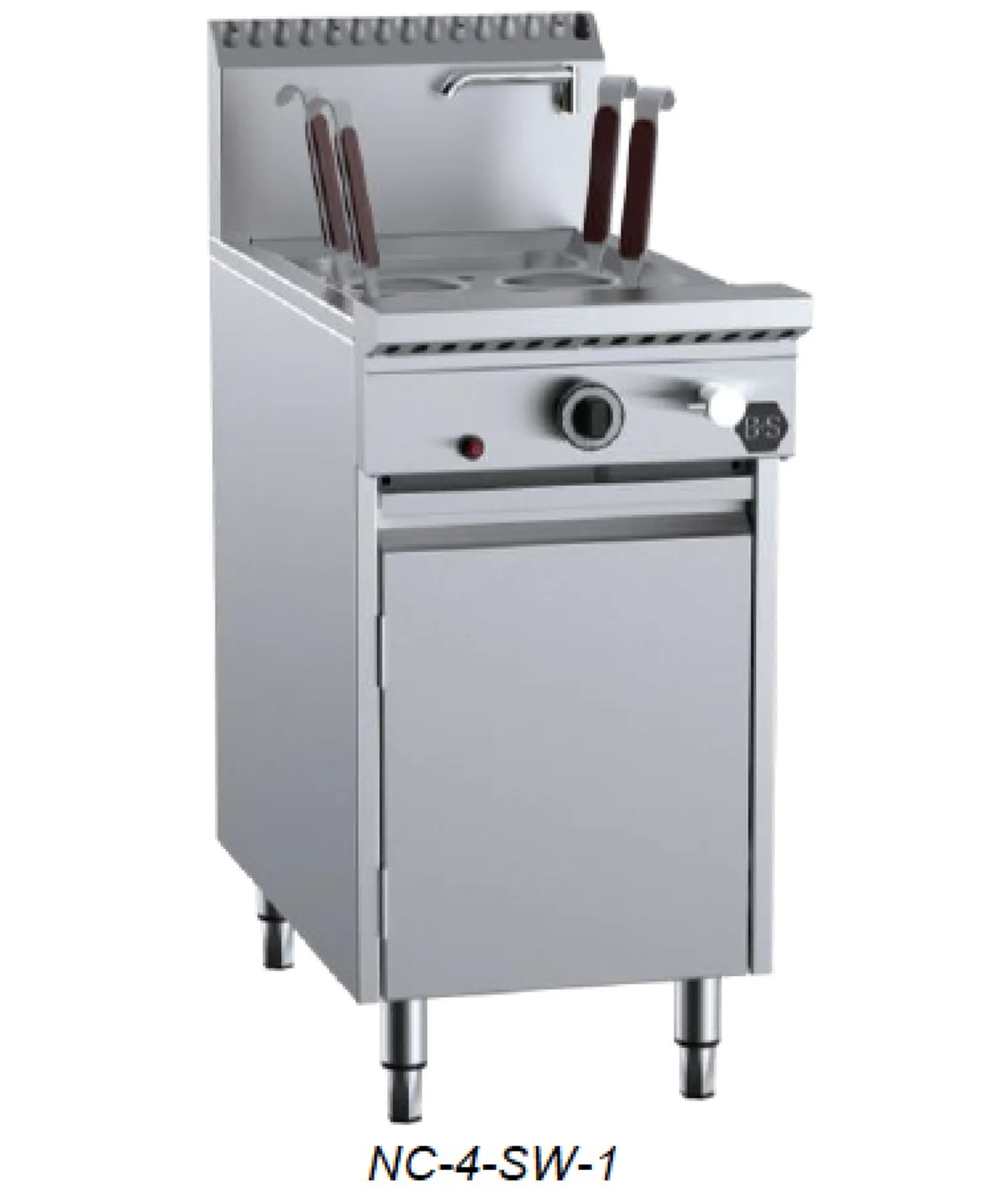 B&S BLACK NC-4-SW-1 Noodle Cooker with Soup Warmer insert (4 rounds + 1 rec)