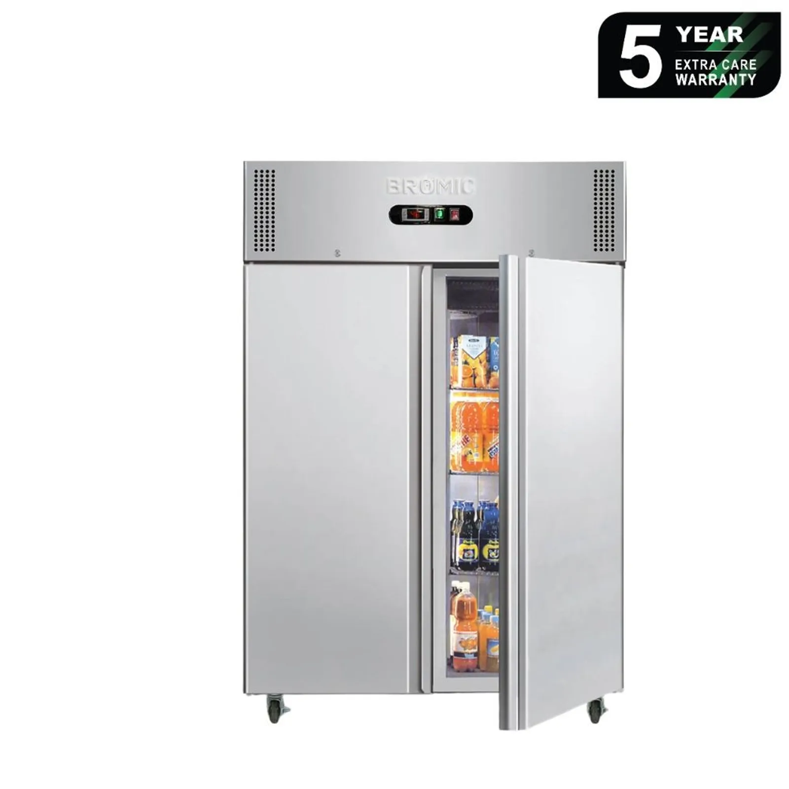 Bromic UC1300SD-NR-1 - Upright Fridge - 1300L - 2 Doors - Stainless Steel