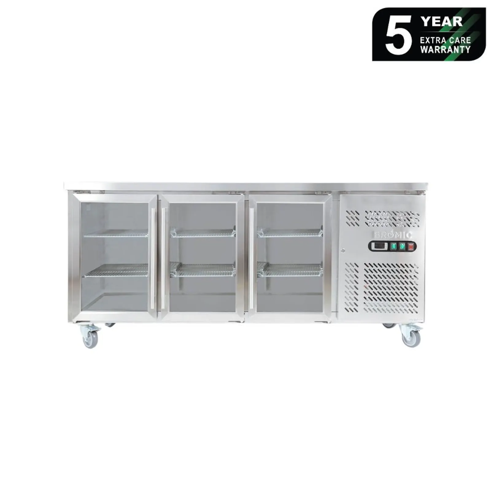 Bromic UBC1795GD-NR - Under Bench Display Fridge - 417L - 3 Doors - Glass