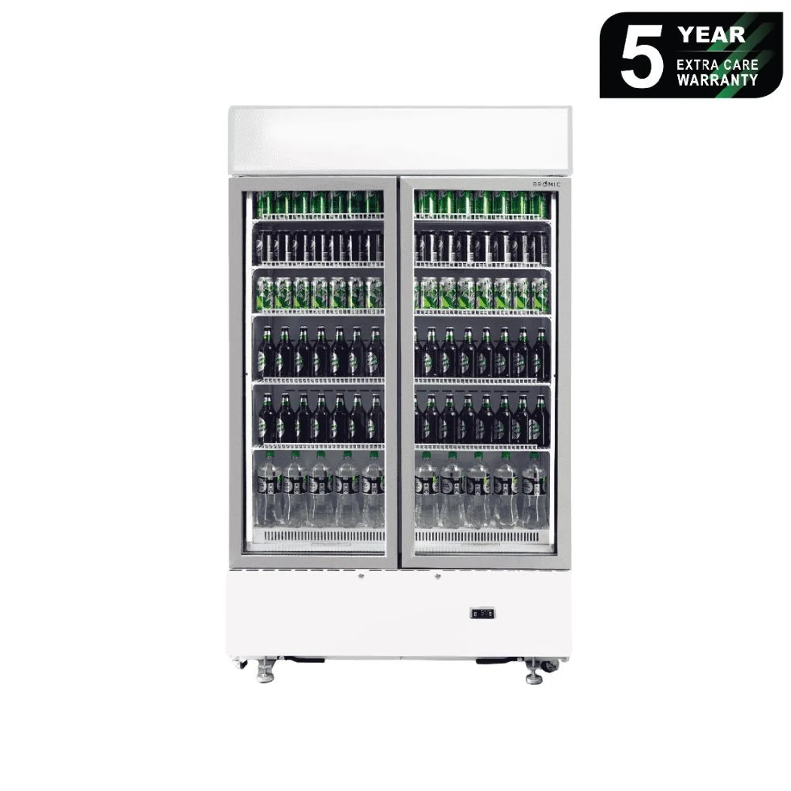 Bromic GM1000LWCAS - 2 Door LED Upright Display Chiller White 960L