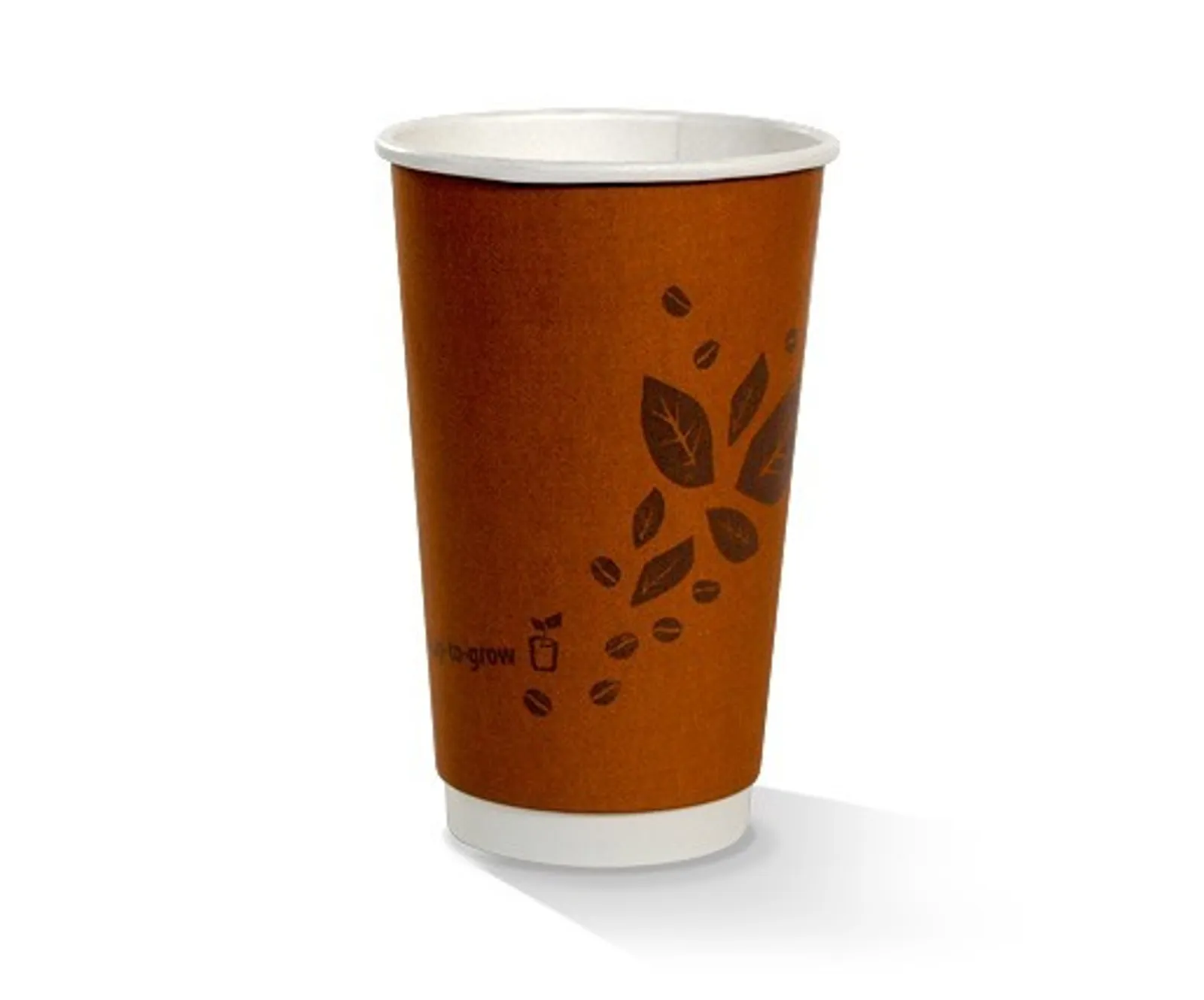 Pac Trading BPC16D 16oz PLA Coated DW Cup/Brown Print 90 x 58 x 137mm CARTON