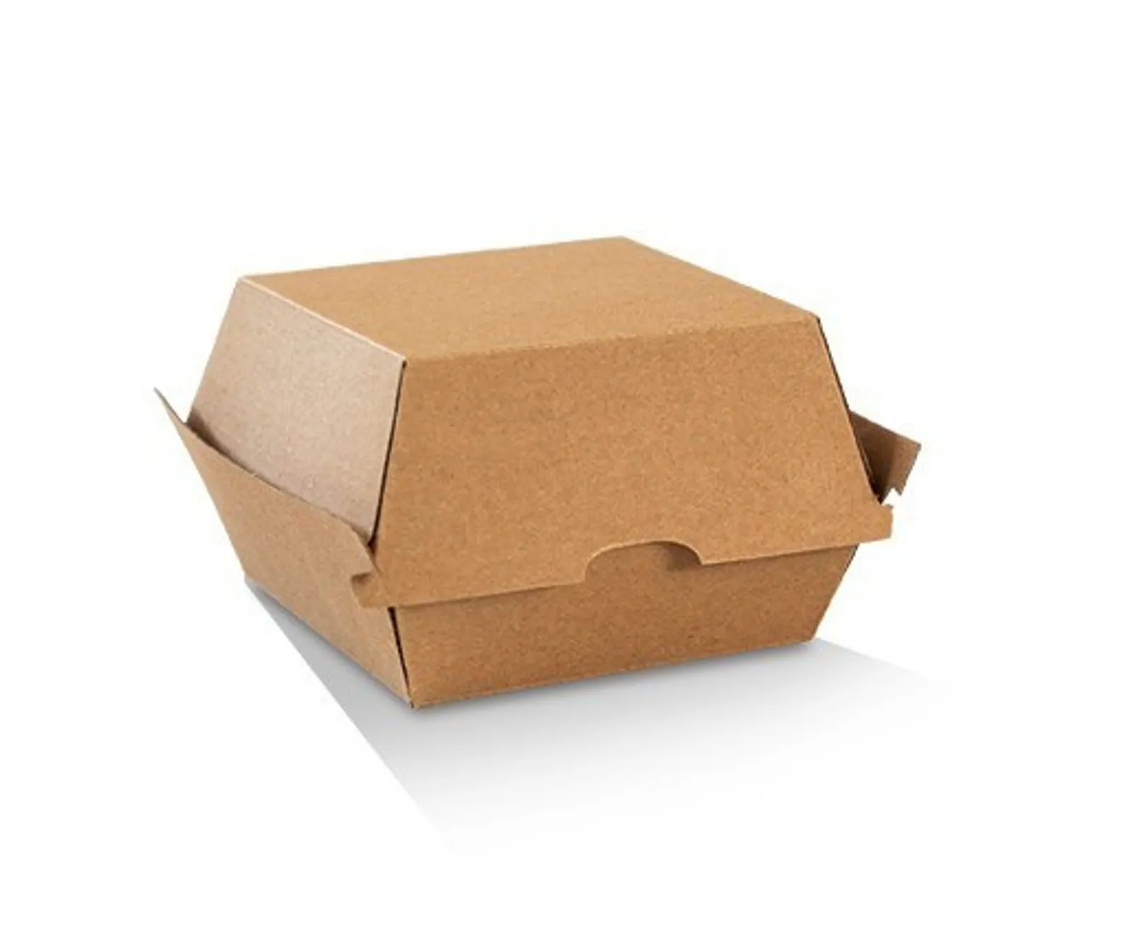 Pac Trading PCB2H High Burger Box  /Brown Corrugated Kraft /Plain 113 x 111 x 100mm CARTON