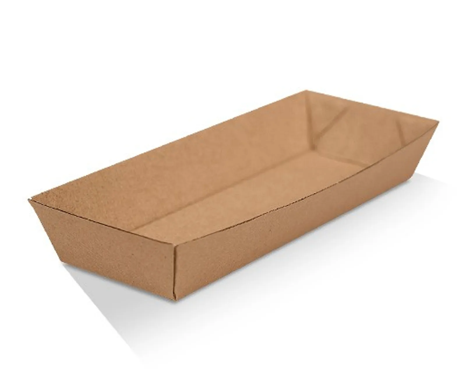 Pac Trading PCT6 Hotdog Tray /Brown Corrugated Kraft /Plain 100 x 240 x 35mm CARTON