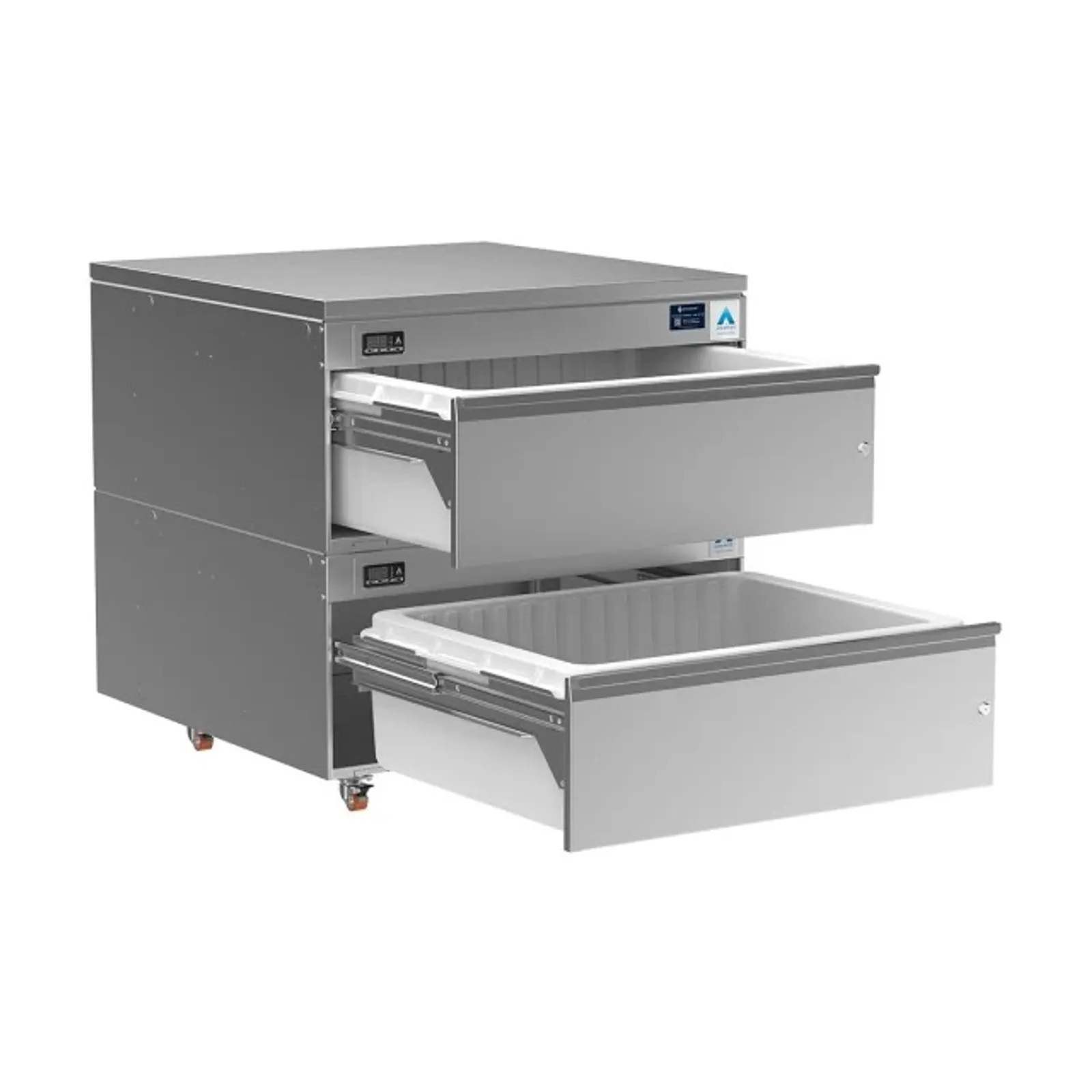 Adande VCR2.CW Double Drawer Unit - Rear Engine Refrigeration - Solid Work Top and Castors