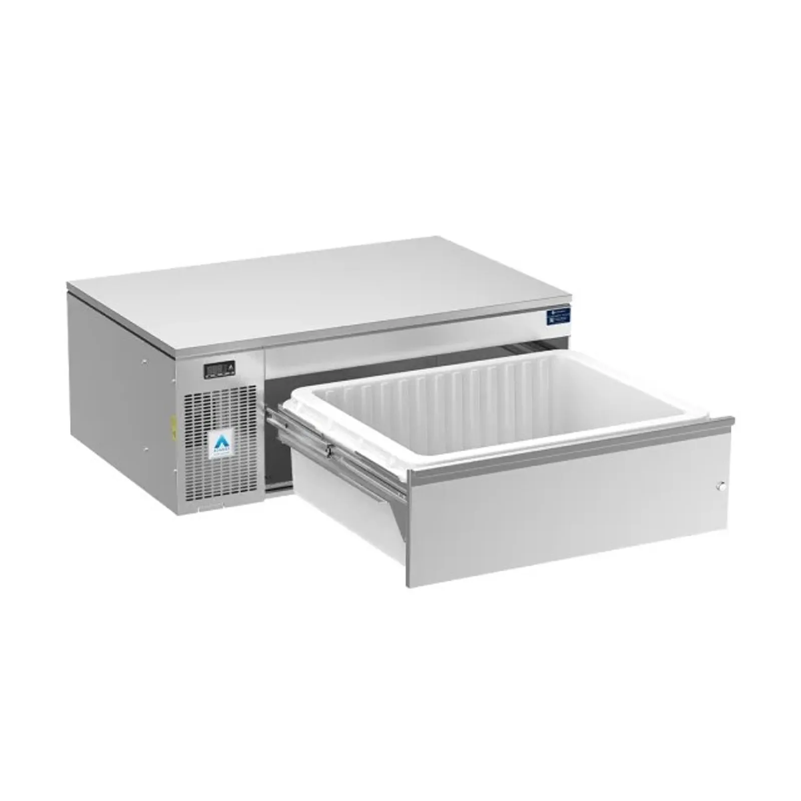 Adande VCS1.HCHS Single Drawer Unit - Side Engine Refrigeration - Heat Shield Top and High Castors