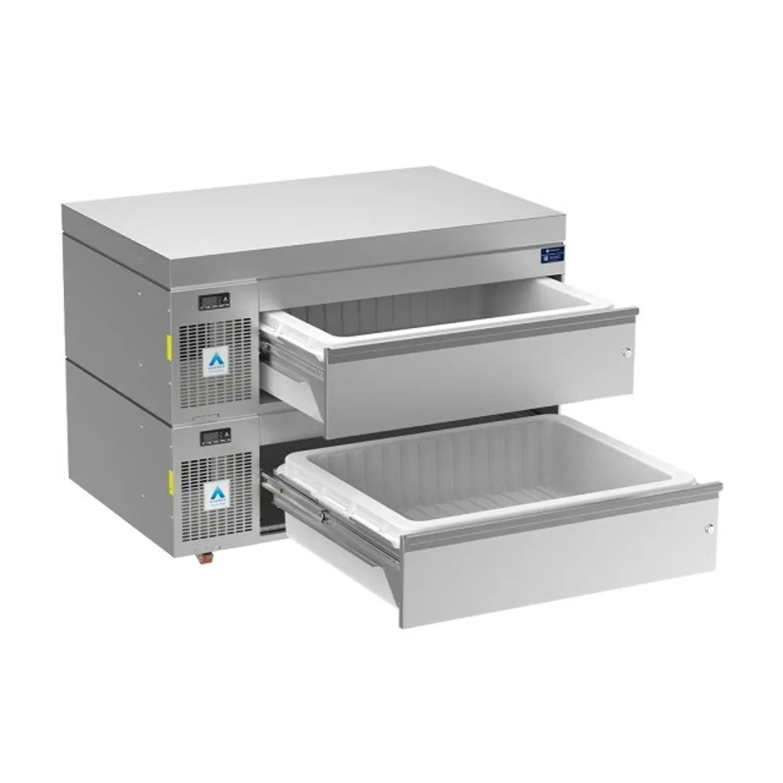 Adande VLS2.PT Double Drawer Unit - Side Engine Refrigeration - Slimline - Cover Top and Plinth Slides