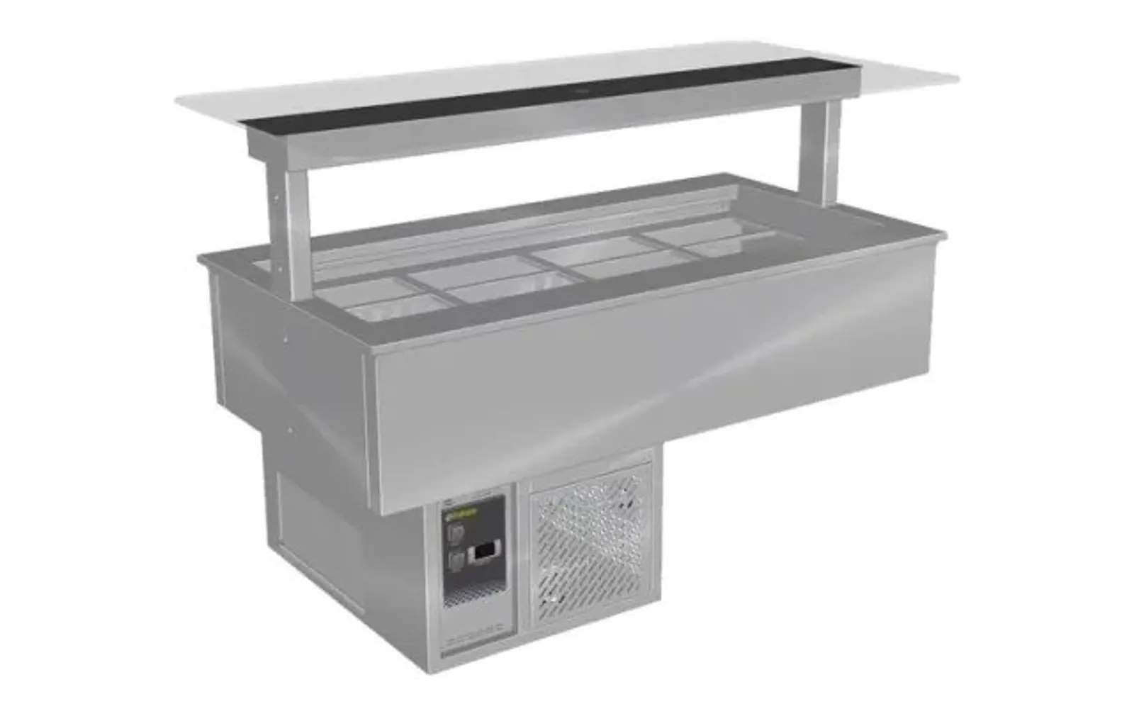 Culinaire CR.CWCF.D.GSF.6 Drop-In Refrigerated Cold Well With Flat Glass Gantry - Counter Line - Self Contained - 6Mod