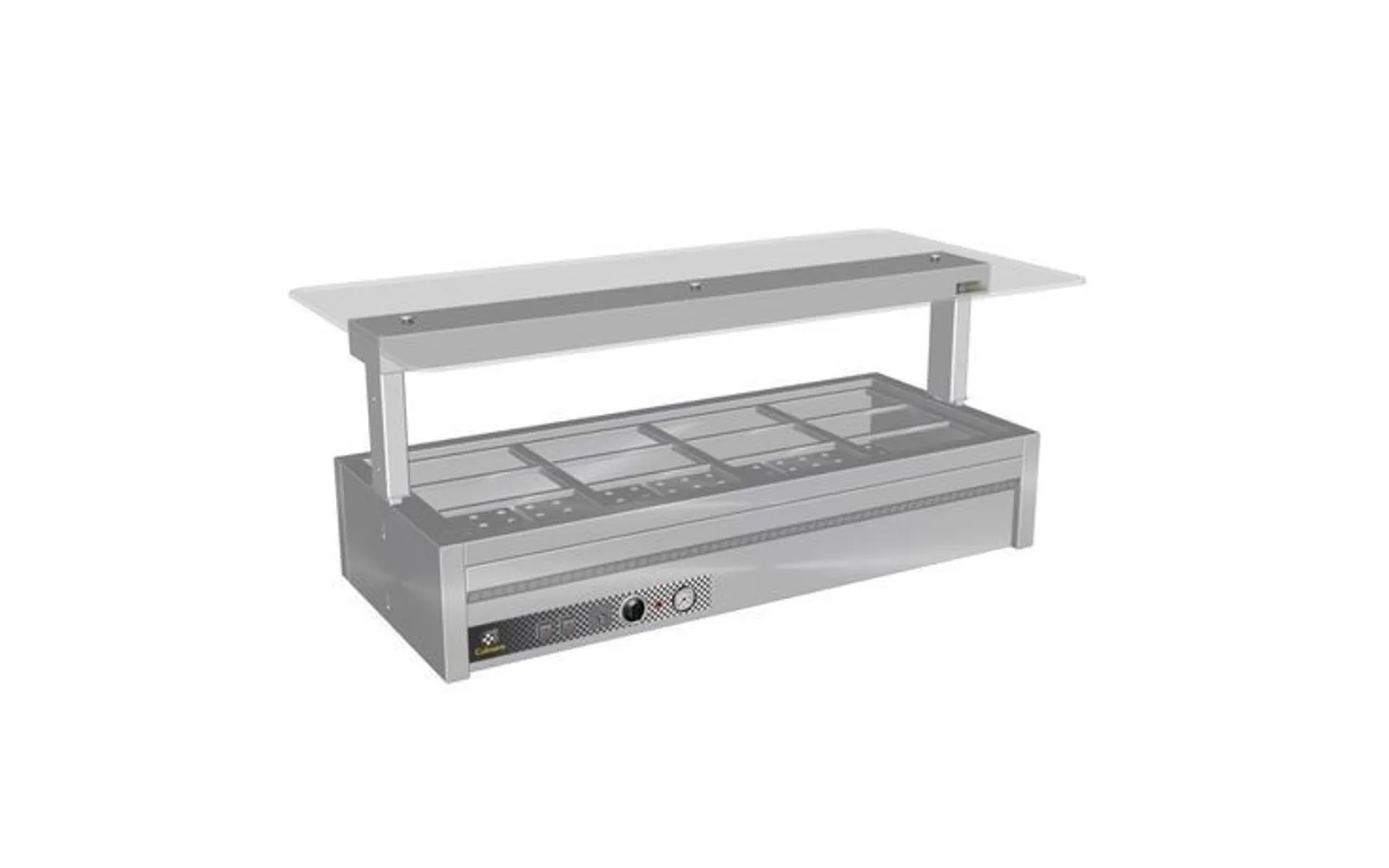Culinaire CH.BMC.U.GSF.3 Under Bench Counter Line Bain Marie With Flat Glass Gantry - 3Mod