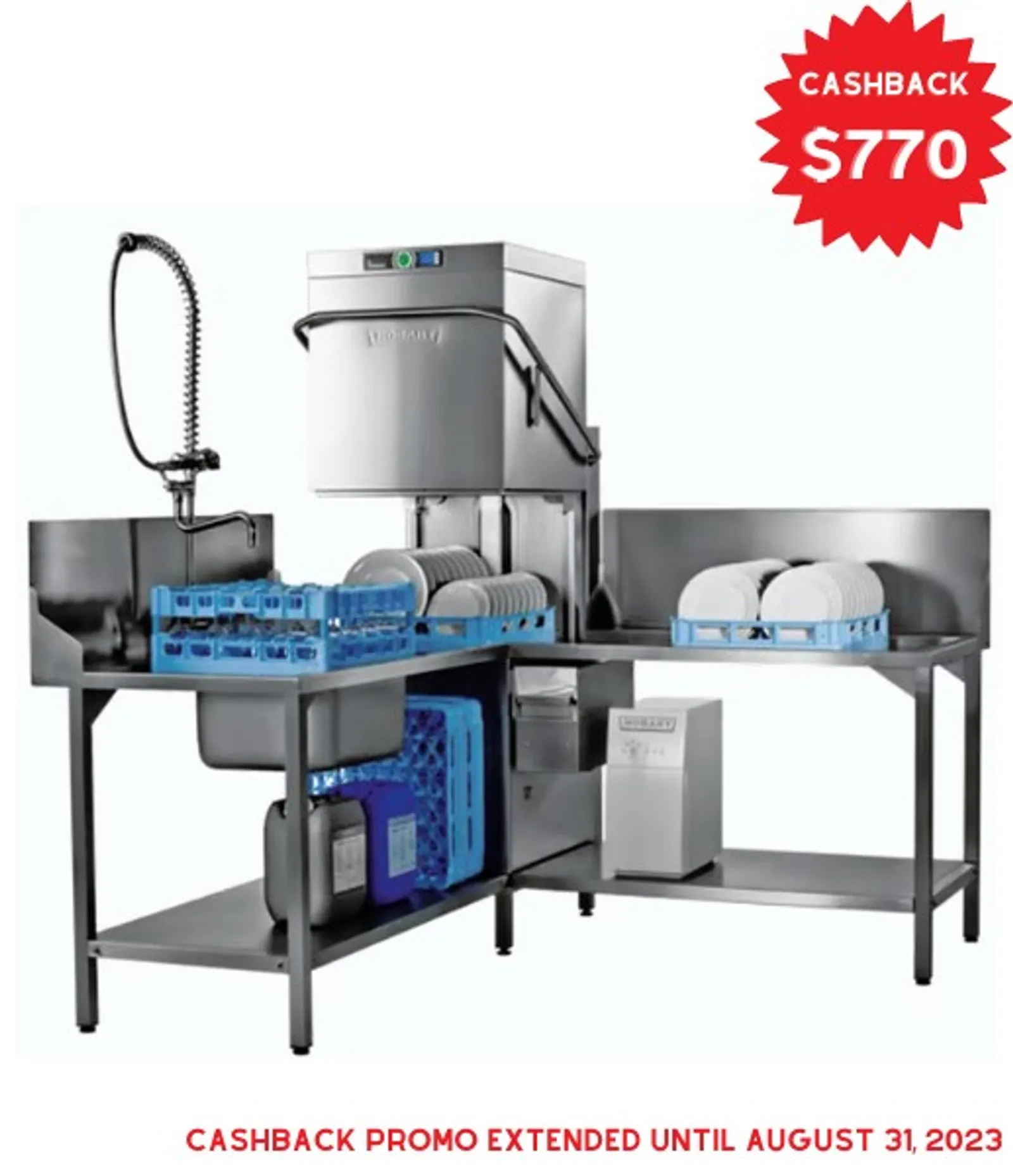 Hobart PREMAX AUP Hood-Type Dishwasher with ASR