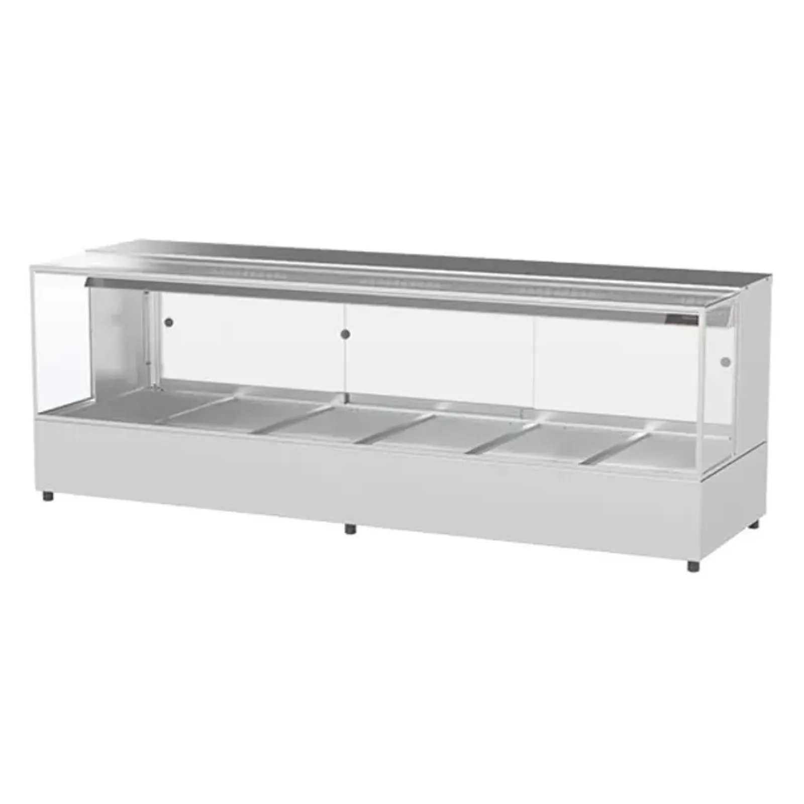 Woodson W.HFSQ26 Hot Food Bar - Square Glass 2005mm - 6 Module