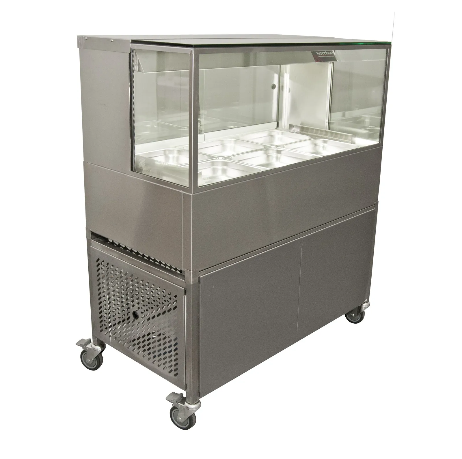 Woodson W.CFSQ23 Cold Food Bar - Square Glass 1166mm - 3 Module