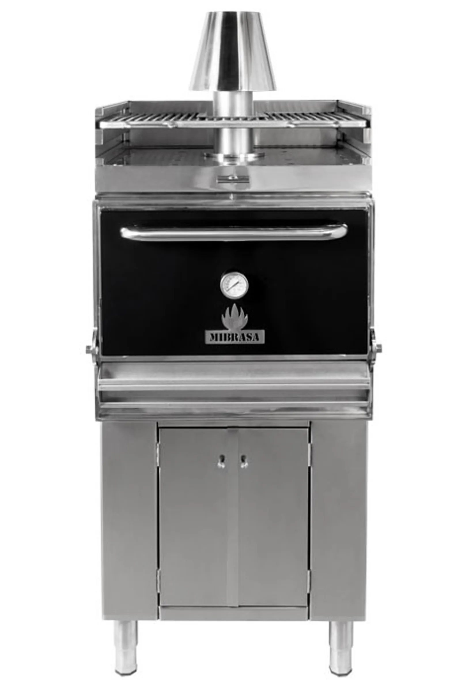 Mibrasa HMB-AB-SB-110-BLACK Charcoal Oven Cupboard - Heating Rack - One Grill Shelf and Standard Accessories