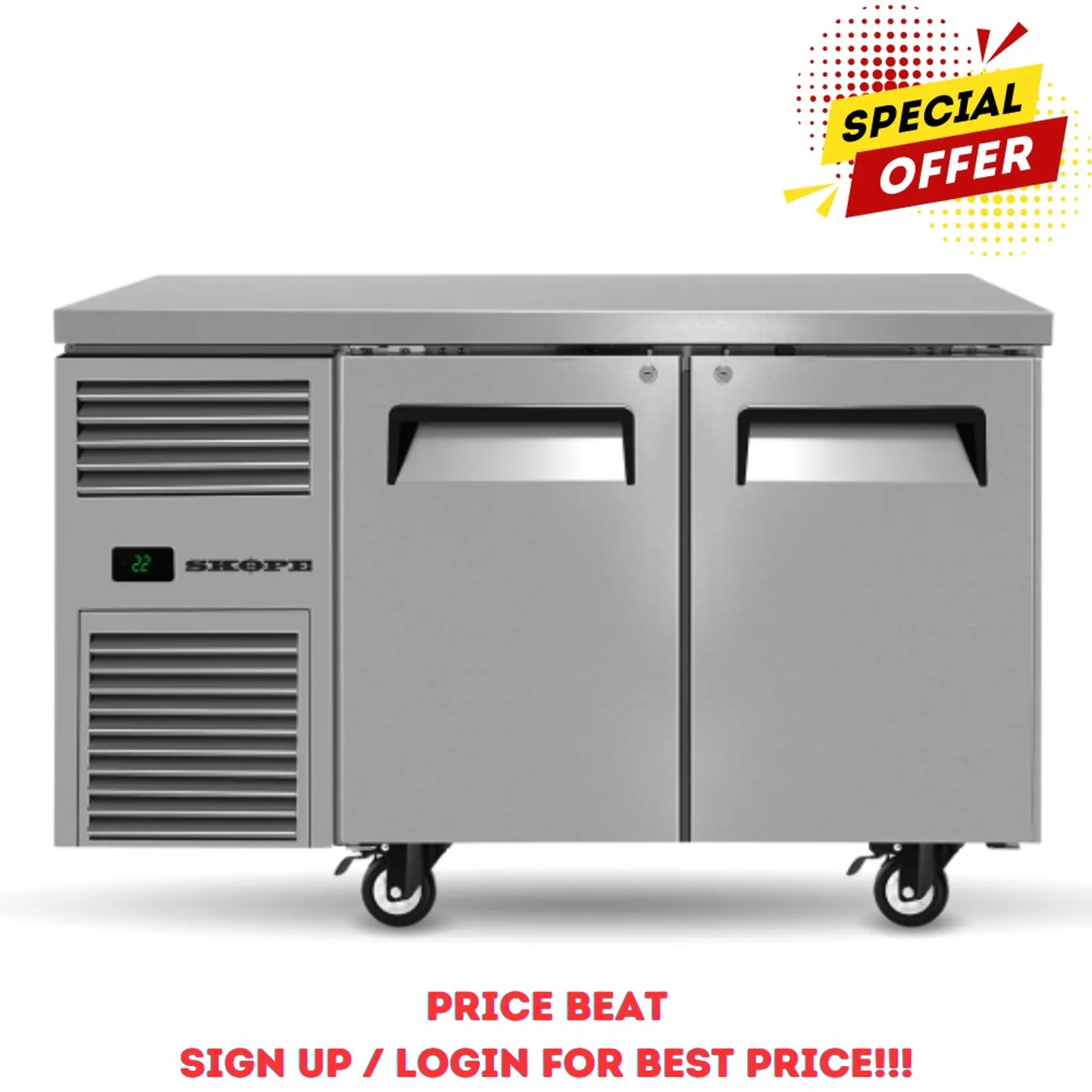 SKOPE ReFlex RF7.UBR.2.SD - 2 Door Underbench Fridge