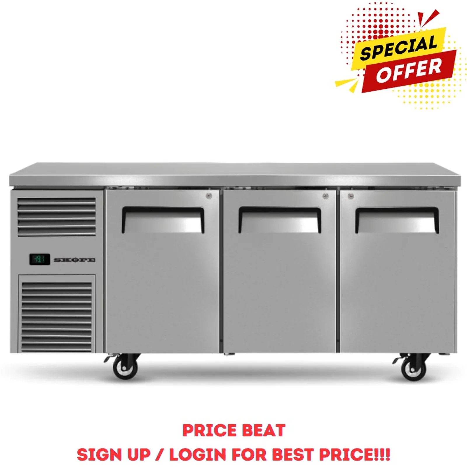 SKOPE ReFlex RF7.UBF.3.SD - 3 Door Underbench Freezer