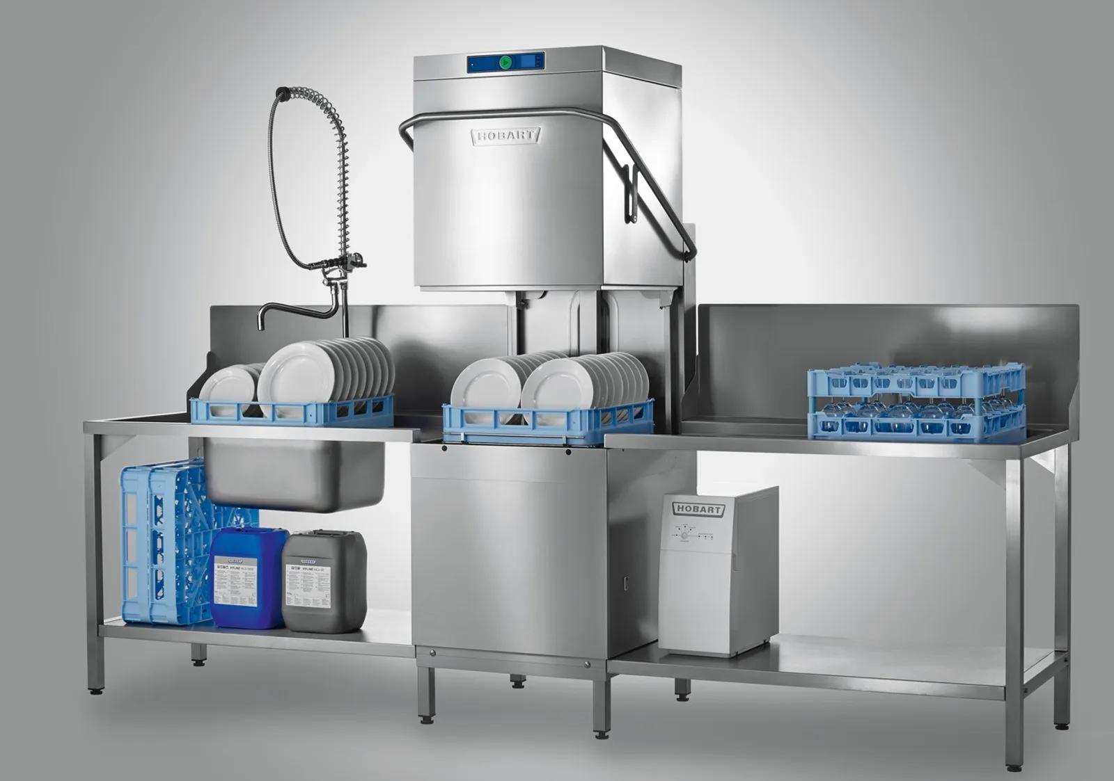 Hobart PROFI AMX-V Dishwasher with Vapostop Exhaust energy storage