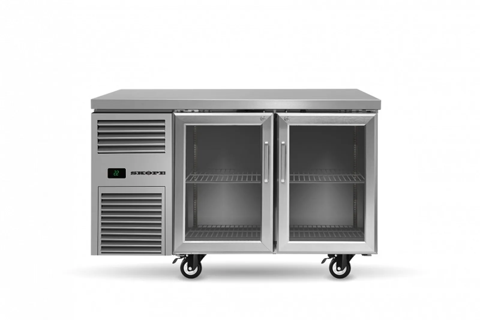 Skope Reflex RF7.UBR.2.GD - 2 Glass Door Underbench GN 1/1 Compatible Fridge