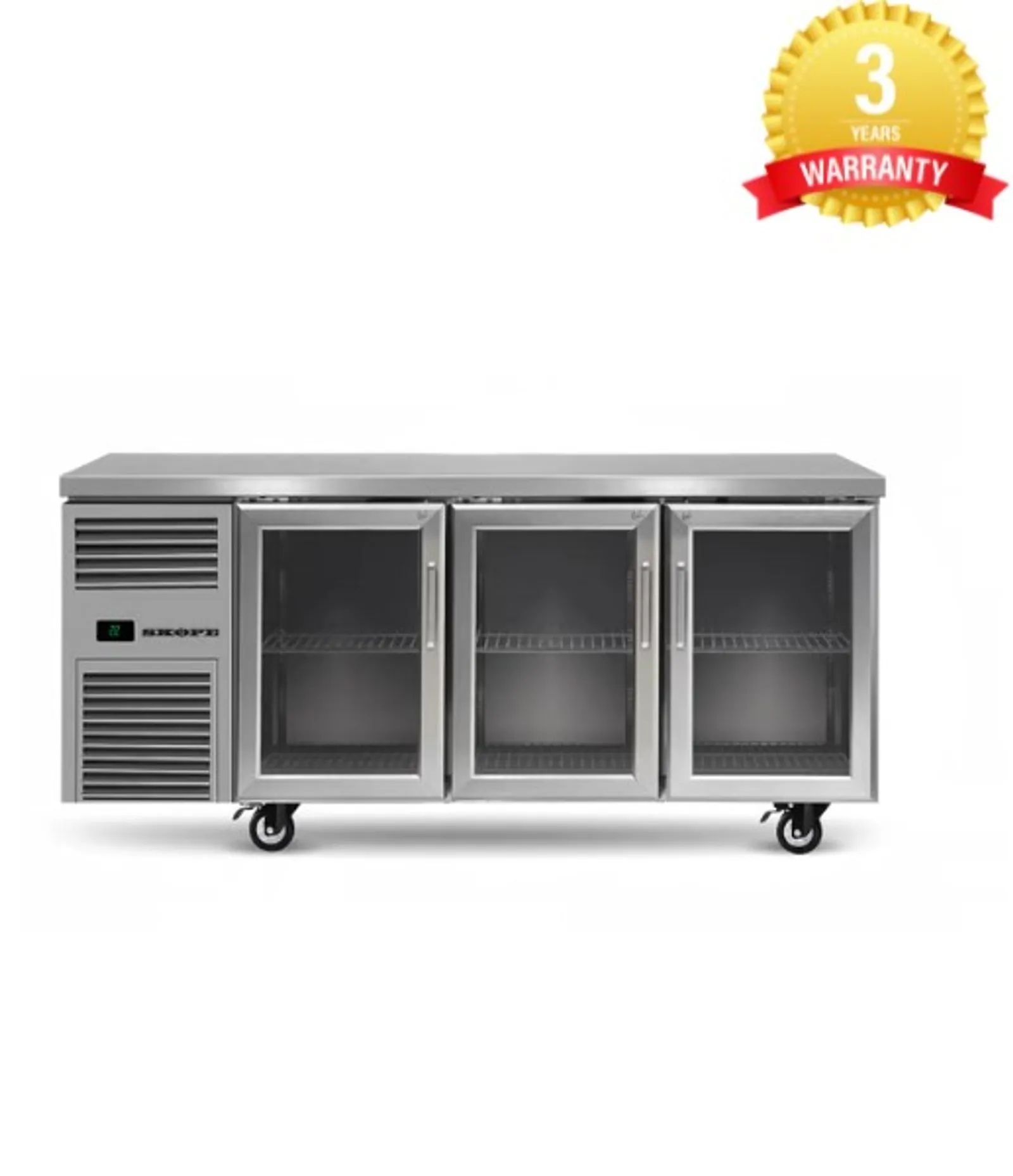 Skope Reflex RF7.UBR.3.GD - 3 Glass Door Underbench GN 1/1 Compatible Fridge