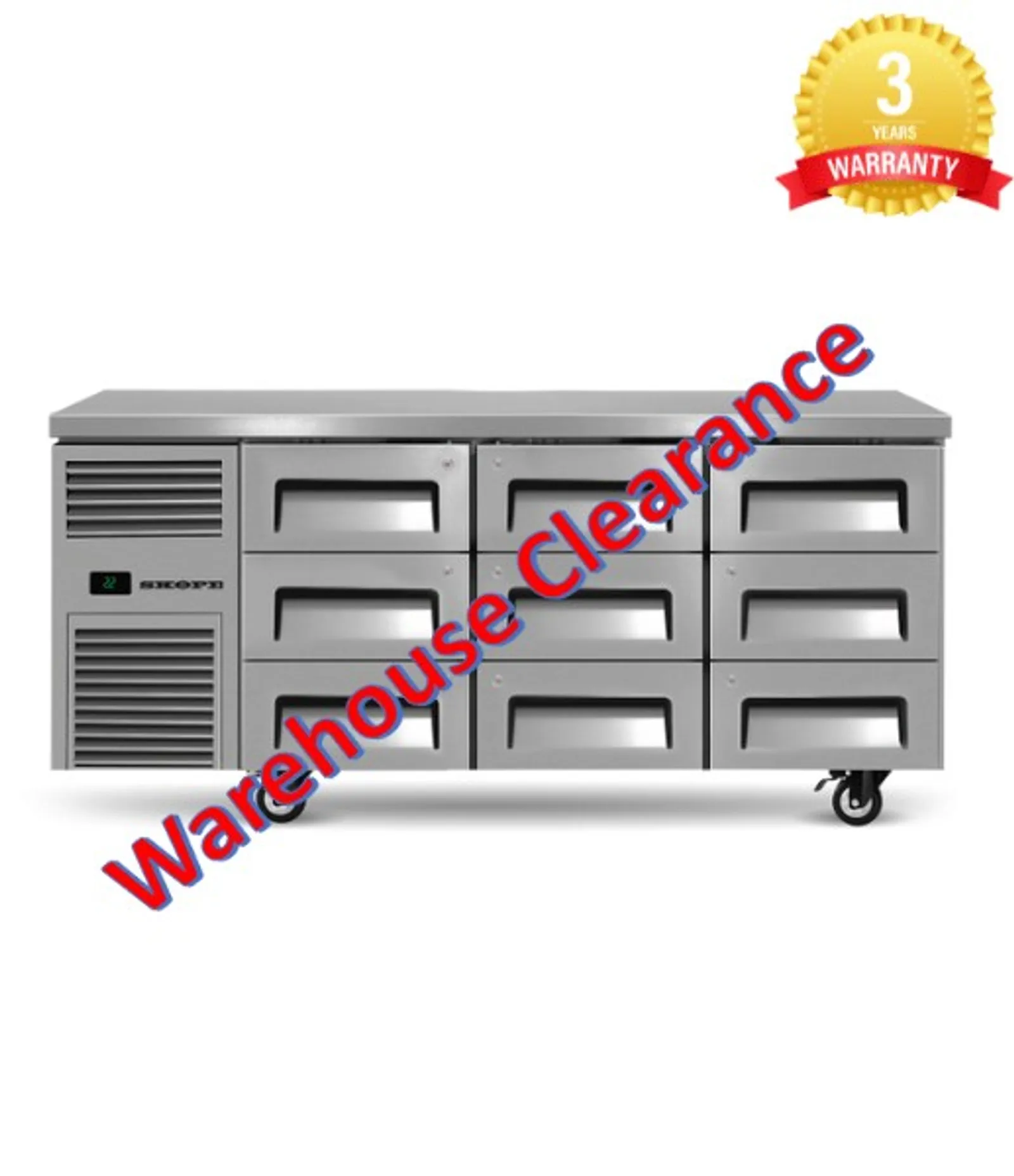 Skope ReFlex RF7.UBR.3.D9 - 9 Drawer Underbench GN 1/1 Fridge