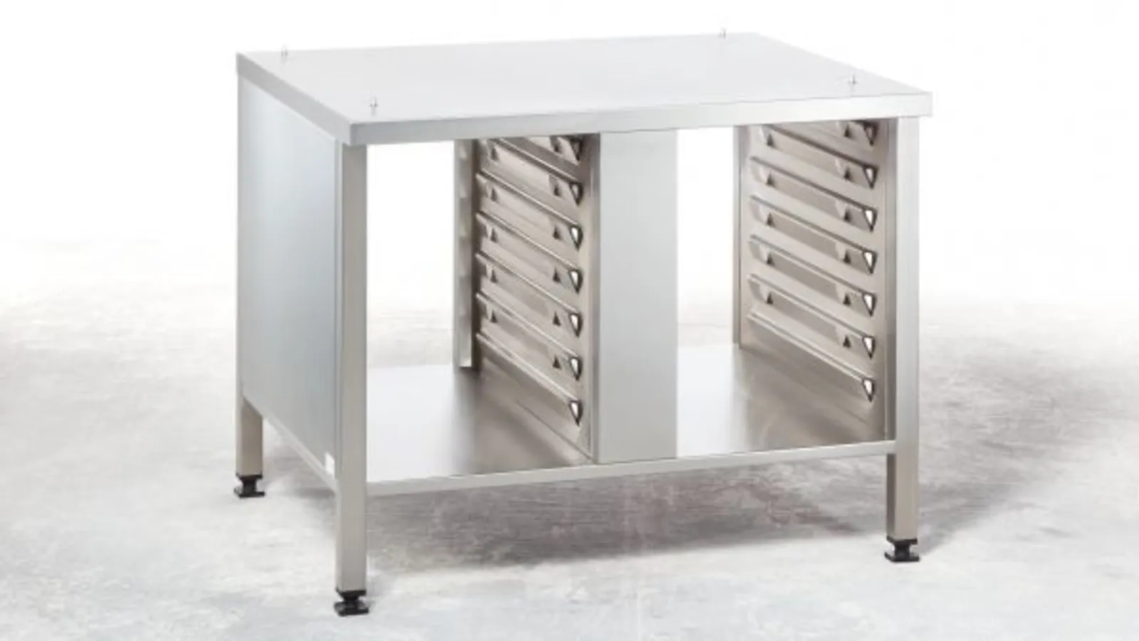 Rational ICP-UG2-101 - Modular Stand - STAND UG2 SUIT ICOMBI 61 & 101 OPEN SIDES W/ RUNNERS for Rational Combi Ovens