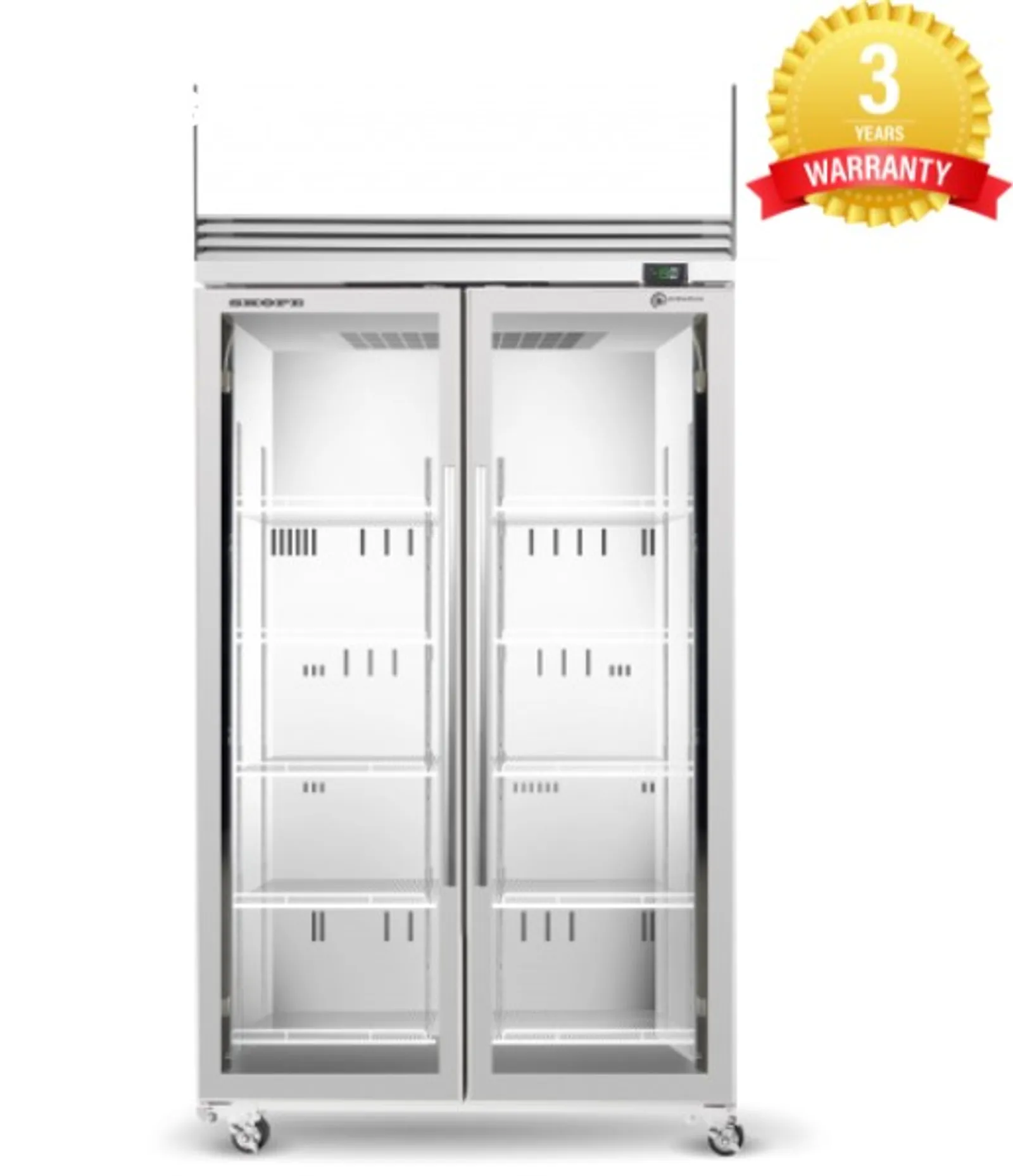 SKOPE ActiveCore TMF1000N-AC 2 Glass Door Display Freezer, Lit Sign