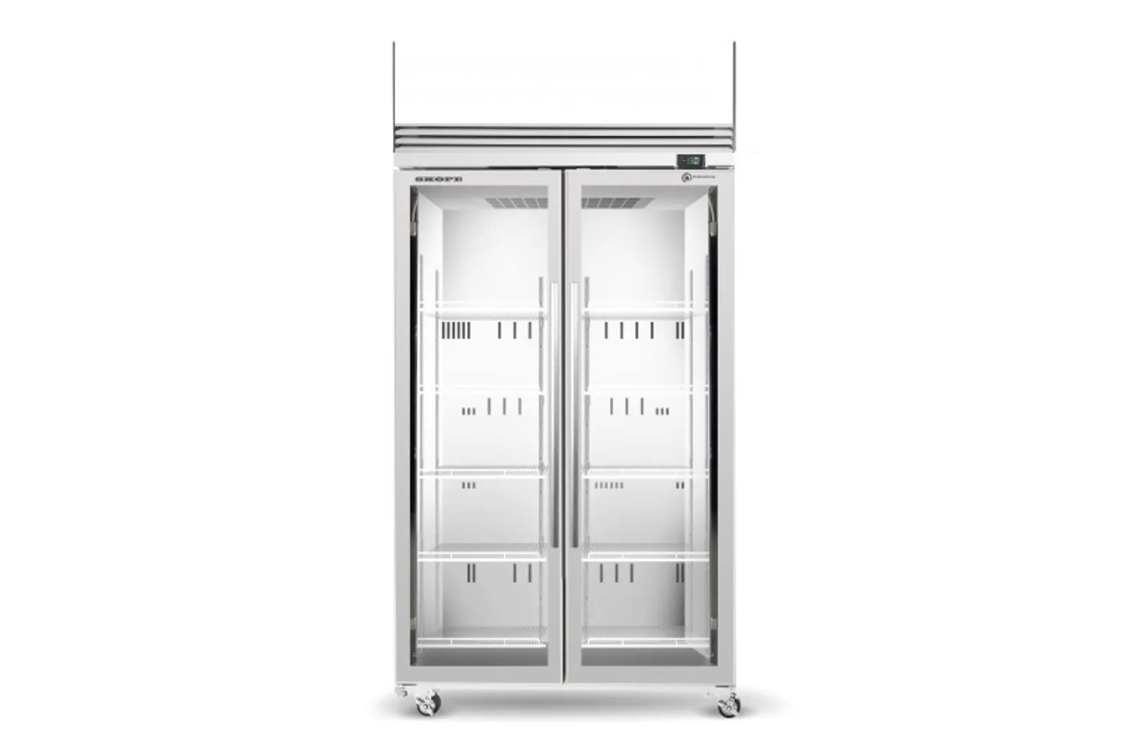 SKOPE ActiveCore TMF1000N-AC 2 Glass Door Display Freezer, Lit Sign