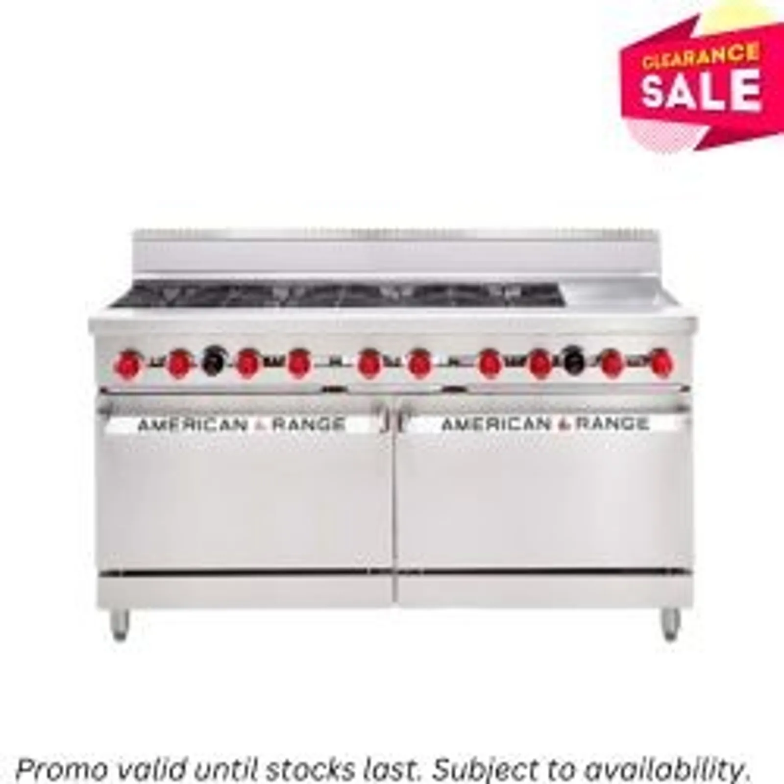 American Range AAR.8B.12G.N - 60" 8 Burner Oven Range, Natural Gas - Clearance