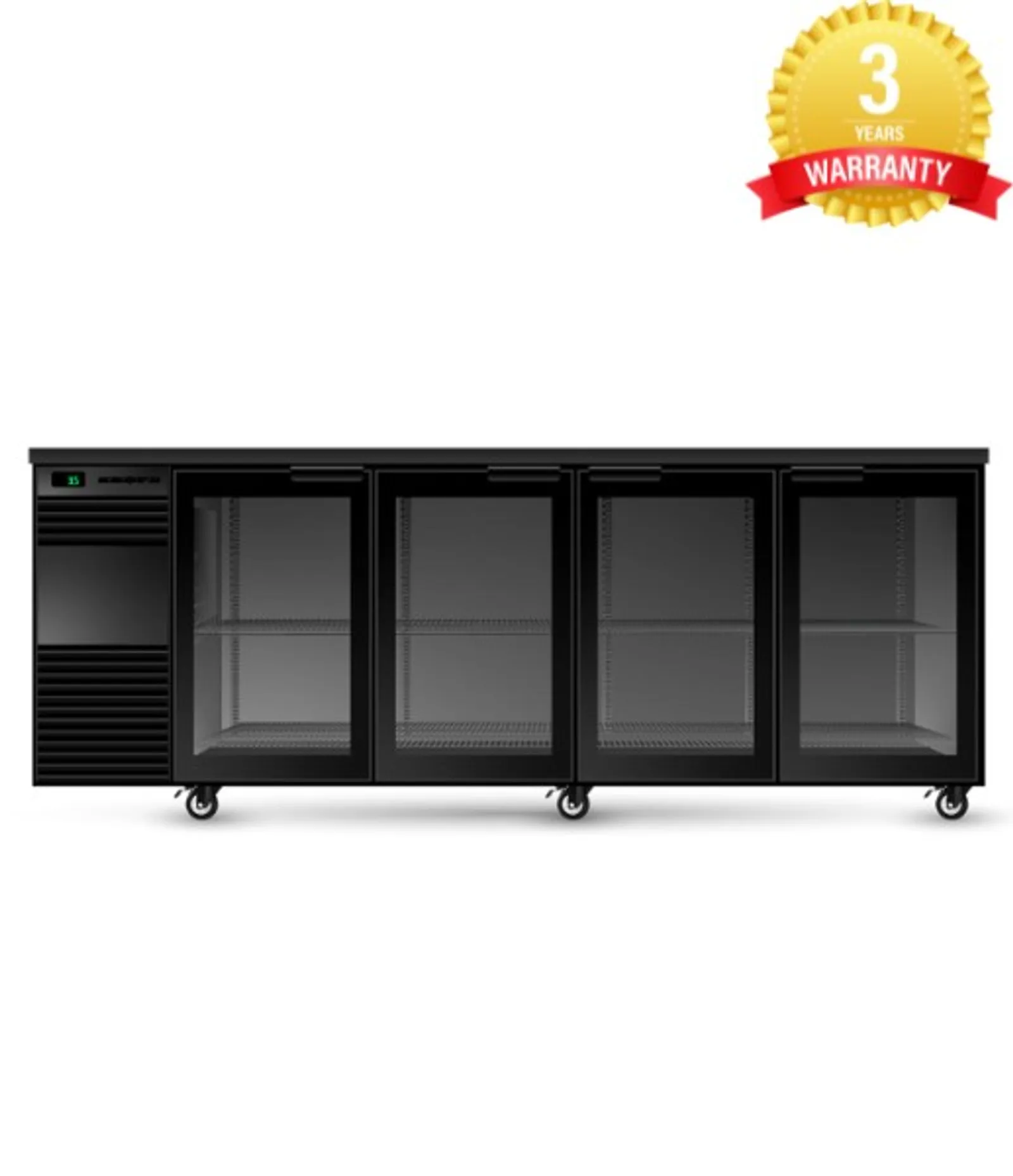 SKOPE BB.4.GSW BackBar 4 Glass Swing Door Fridge