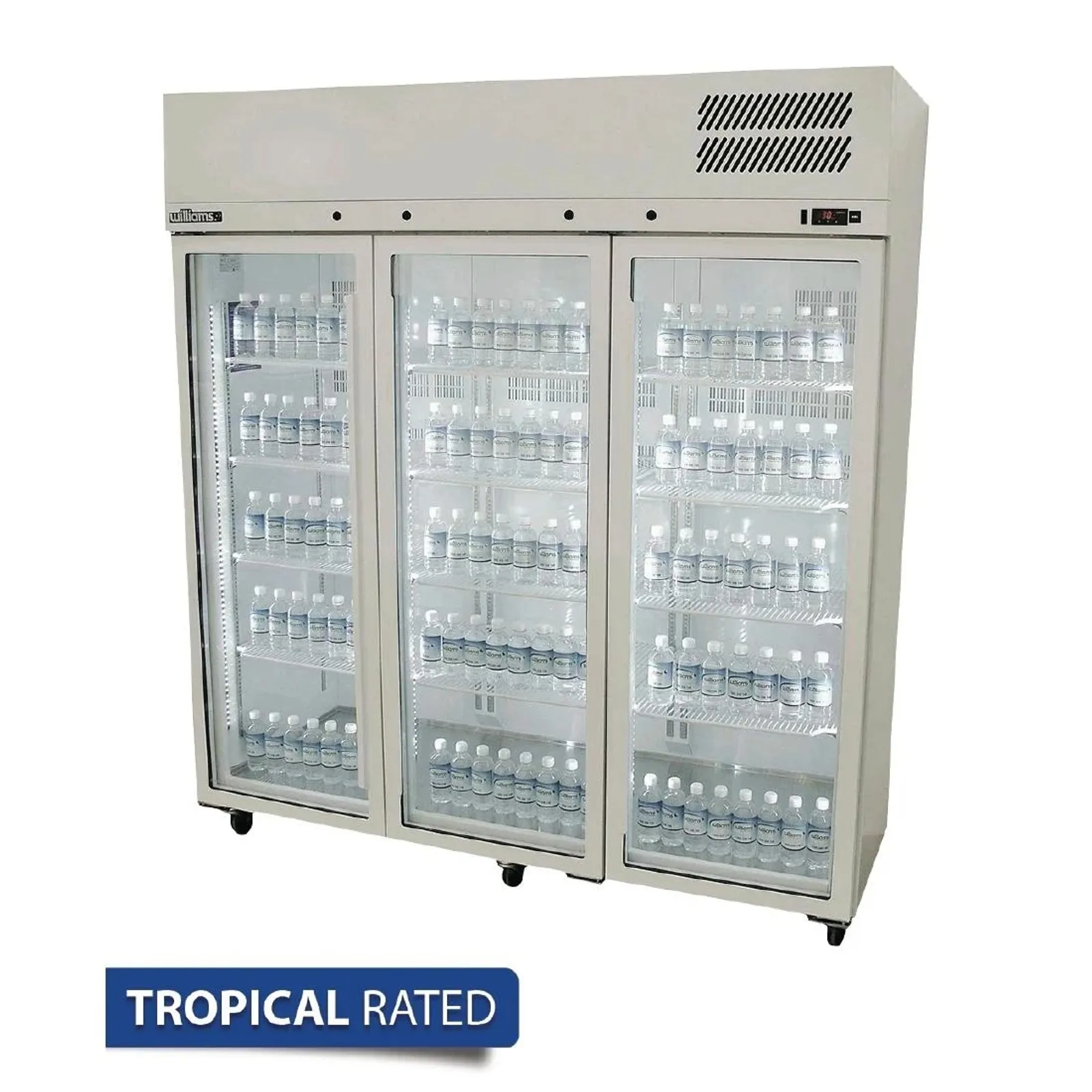 Williams HP3GS Pearl - 3 Glass Door Upright Fridge, Stainless Steel