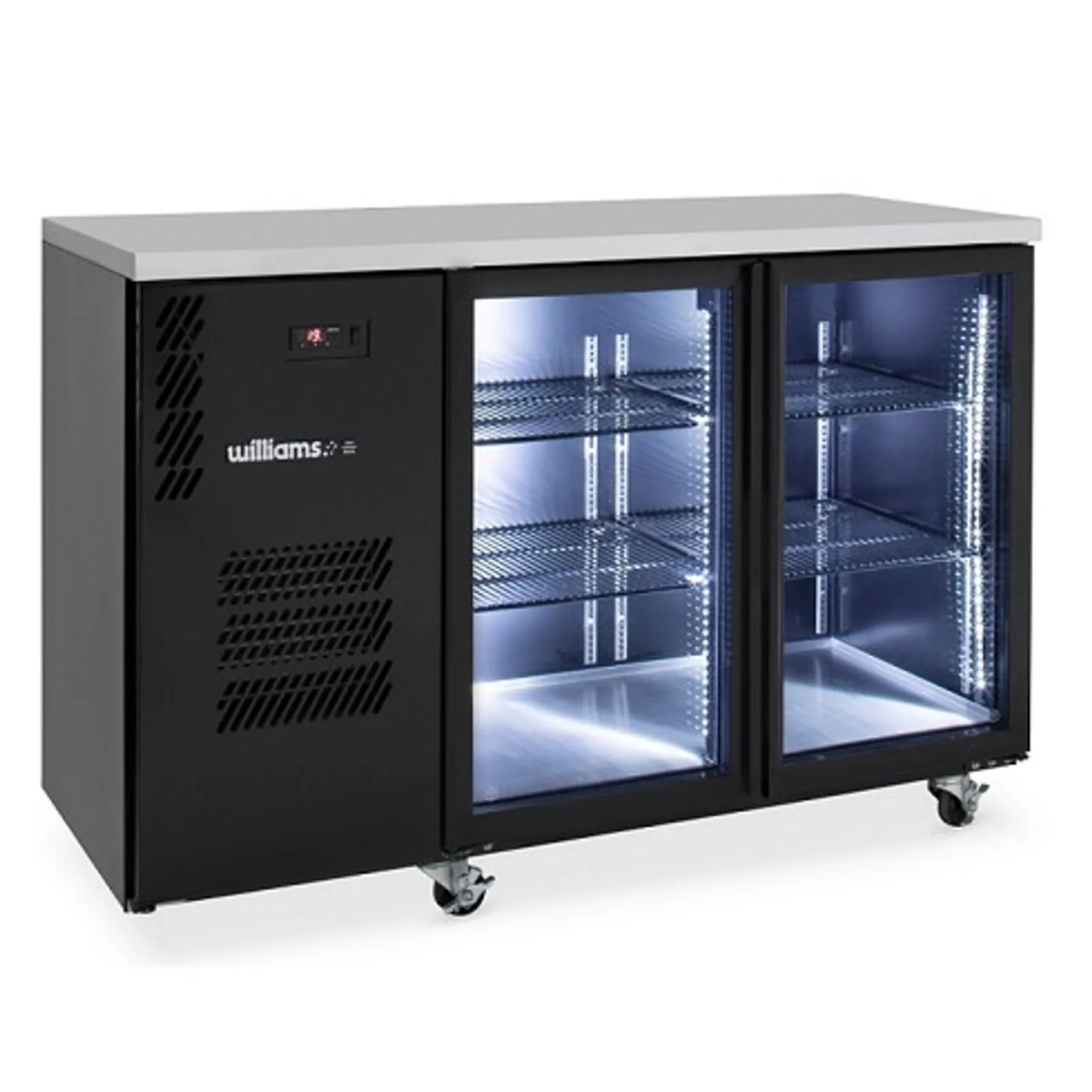 Williams HC2UGBHC Cameo - 2 Glass Door Back Bar Fridge, Black