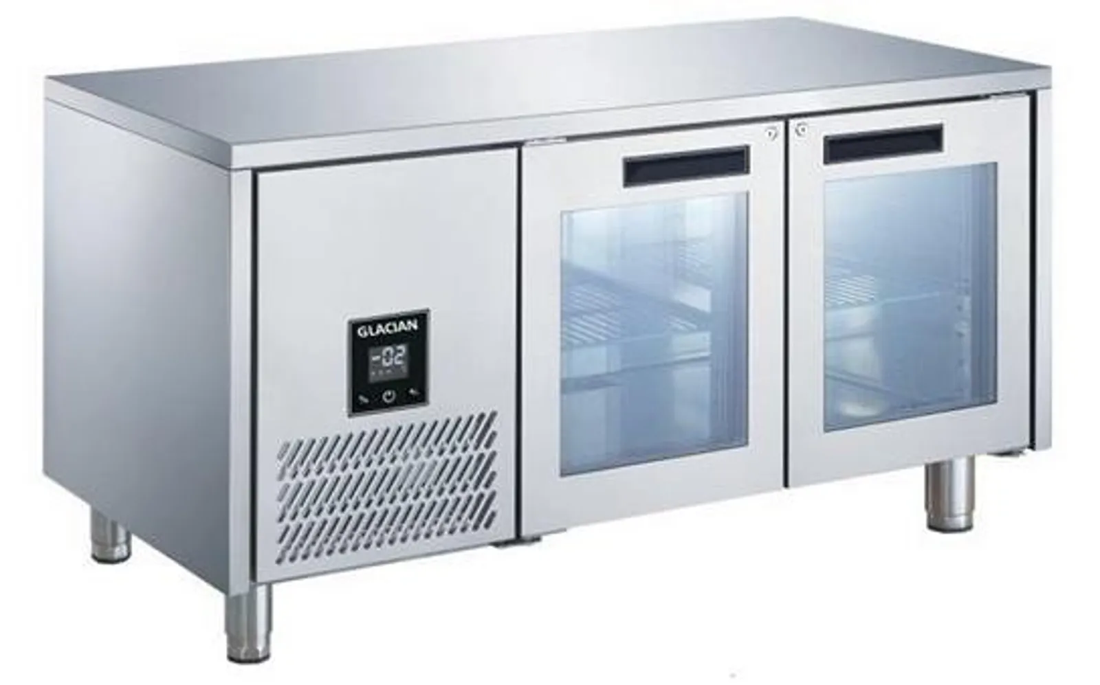 Glacian BCG61420 - 2 Door Slimline Glass Fridge