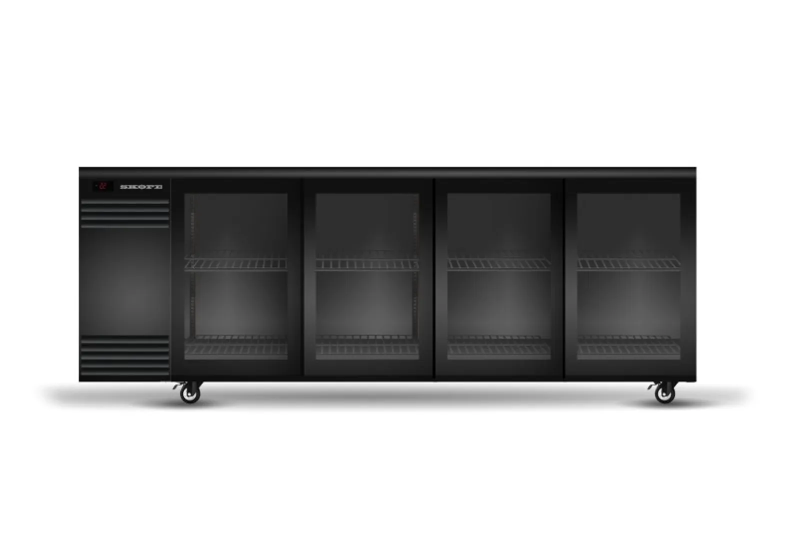 Skope BB.4.GSL.r BackBar Remote 4 Glass Sliding Door Fridge