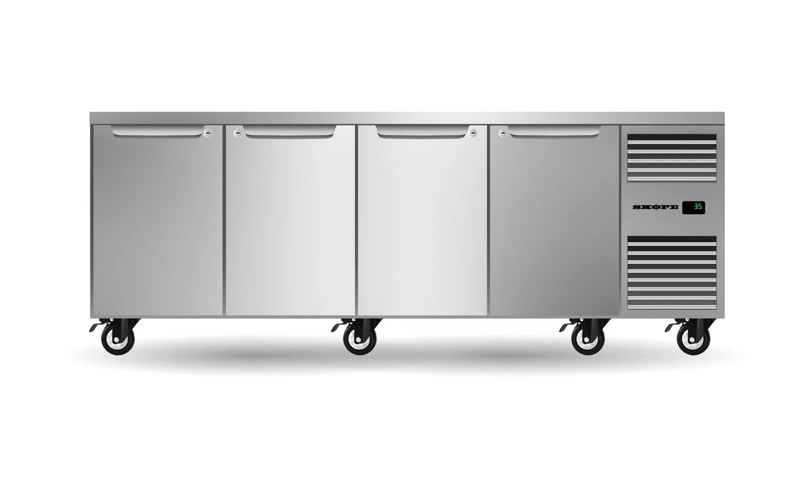 SKOPE ProSpec PG11.UBR.4.SD.RH - 4 Solid Door Underbench GN 1/1 Right Hand Fridge