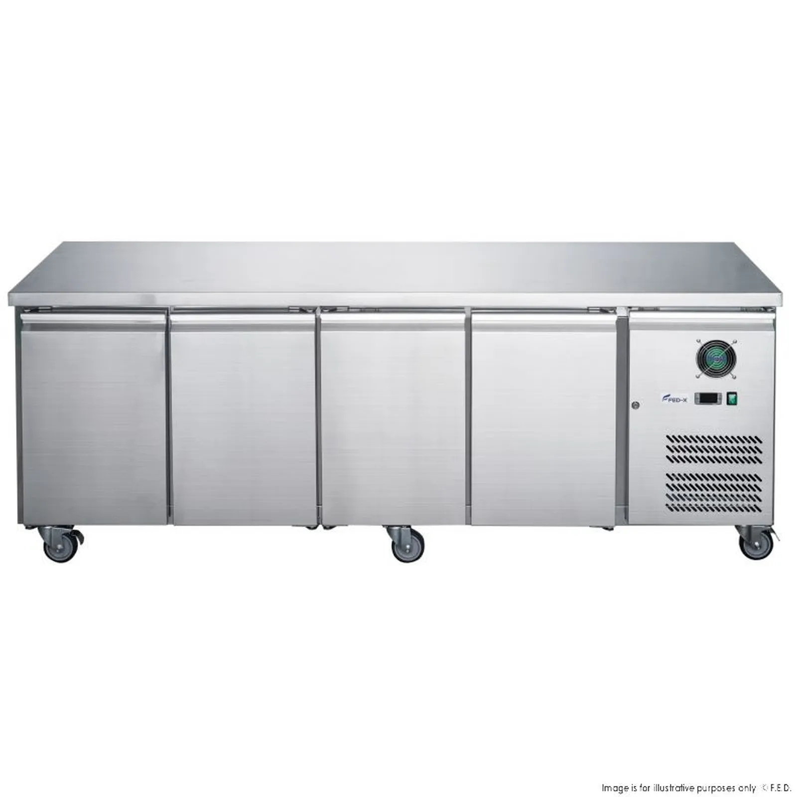 FED-X XUB7C22S4V - 4 Door Bench Fridge