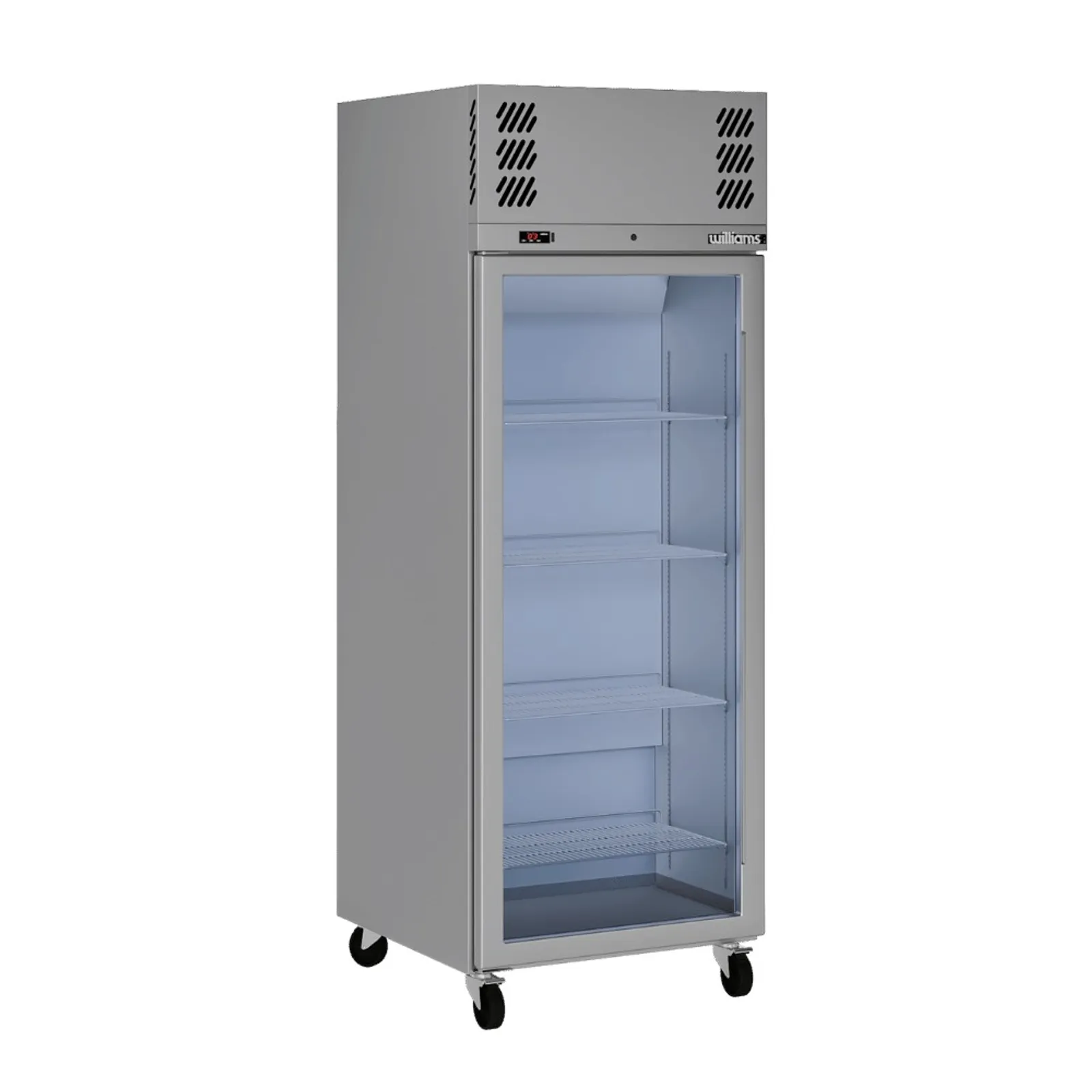 Williams HP1GS Pearl - 1 Glass Door Upright Fridge, Stainless Steel