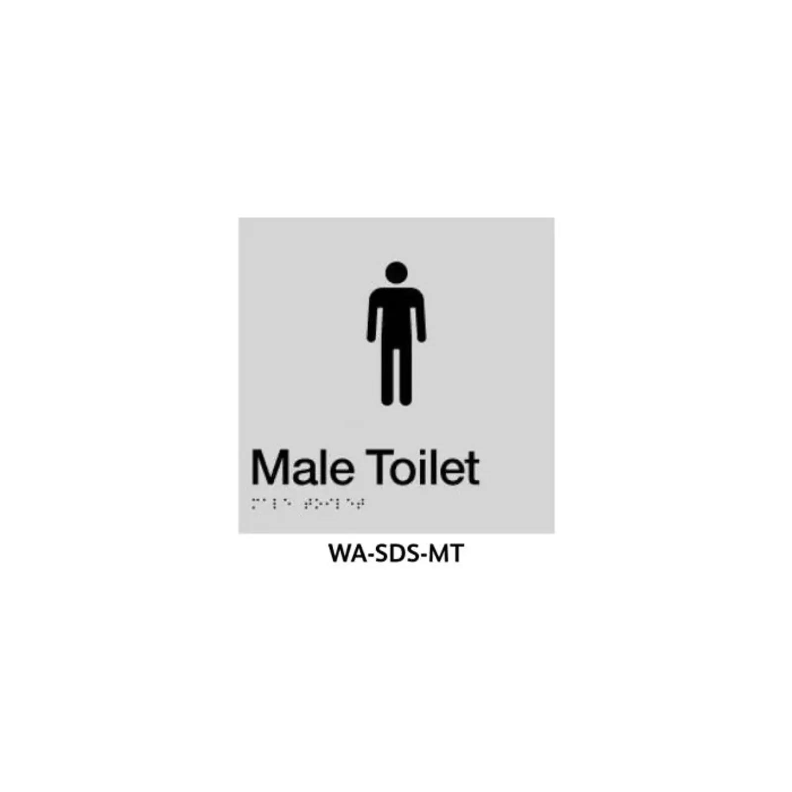 3Monkeez WA-SDS-MT - Braille Sign Male Toilet (Silver)