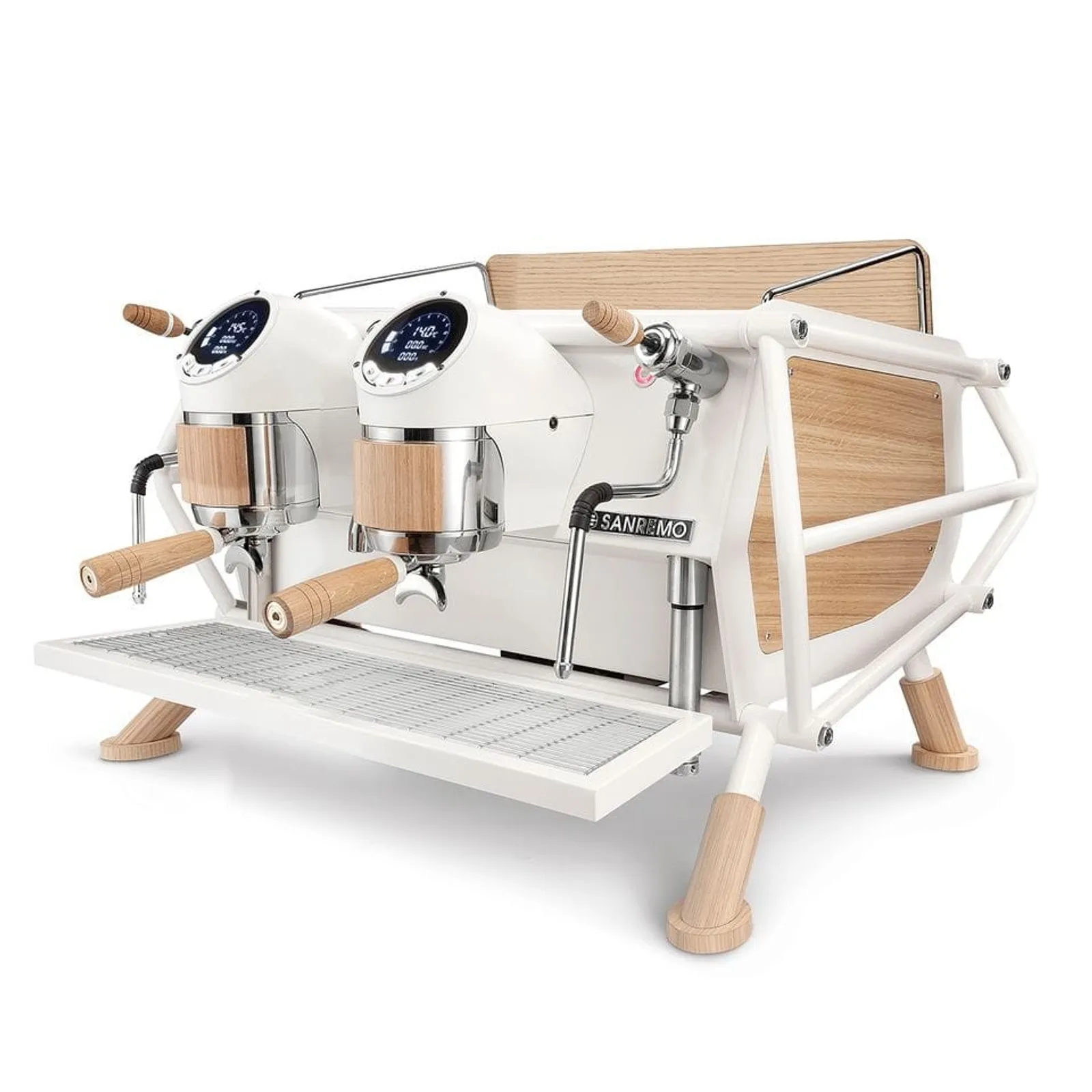 Sanremo Cafe Racer White Wood - 2 Group Coffee Machine