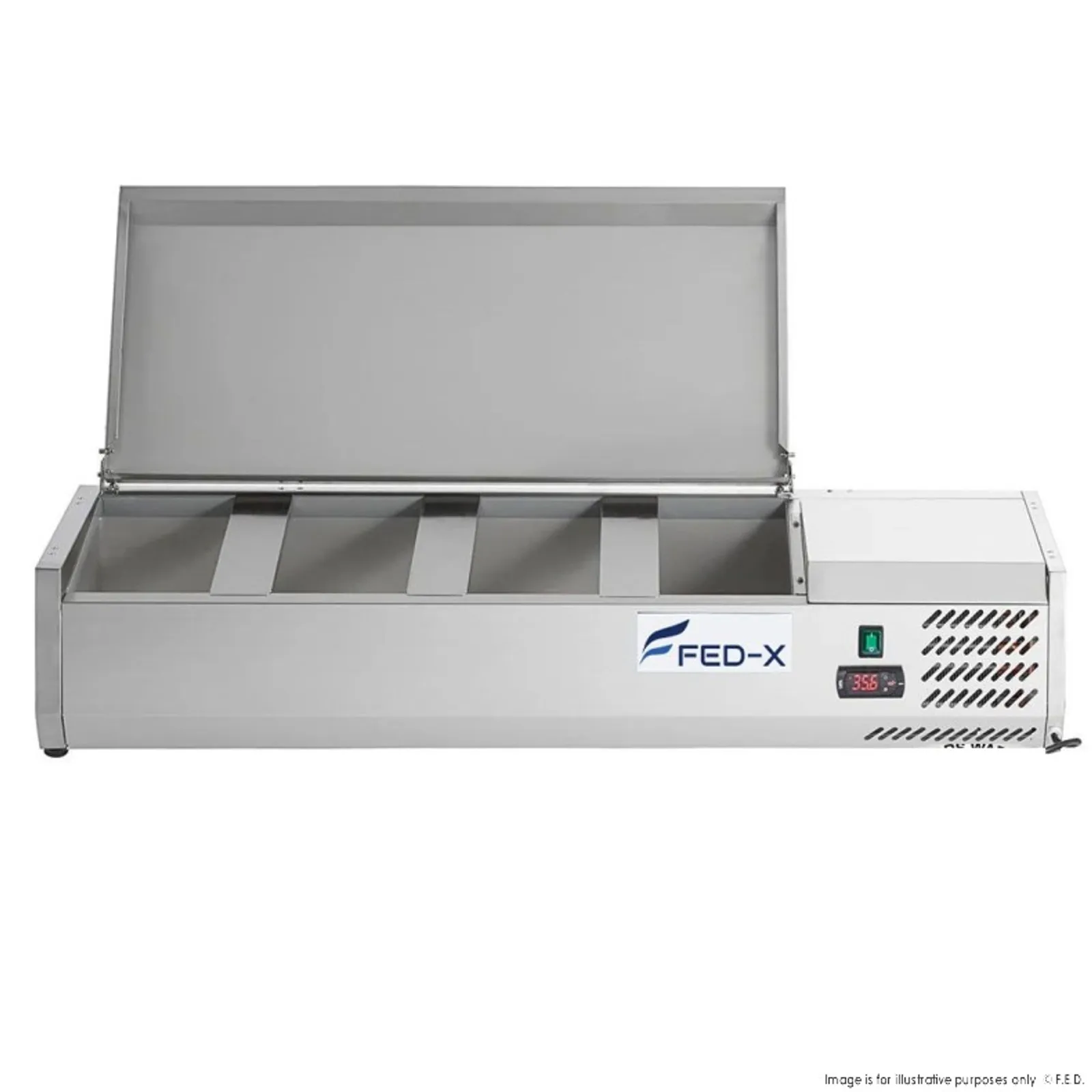 FED-X XVRX1200/380S - Salad Bench with Stainless Steel Lid 4 x 1/3GN