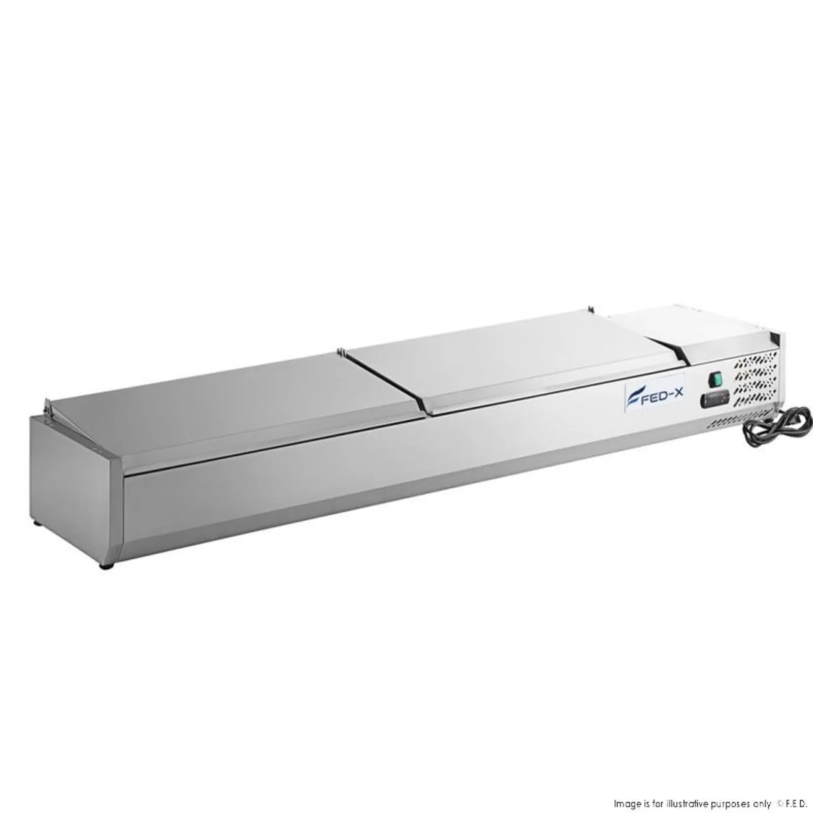 FED-X XVRX2000/380S - Salad Bench with Stainless Steel Lids 9 x 1/3GN