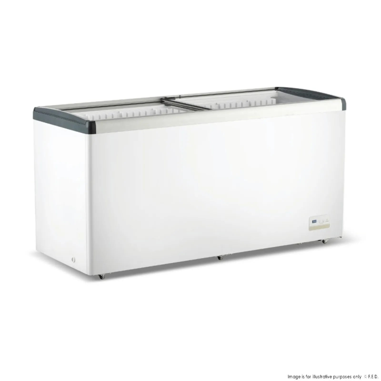 Thermaster WD516G - 516L Chest Freezer with Flat Glass Sliding Lids