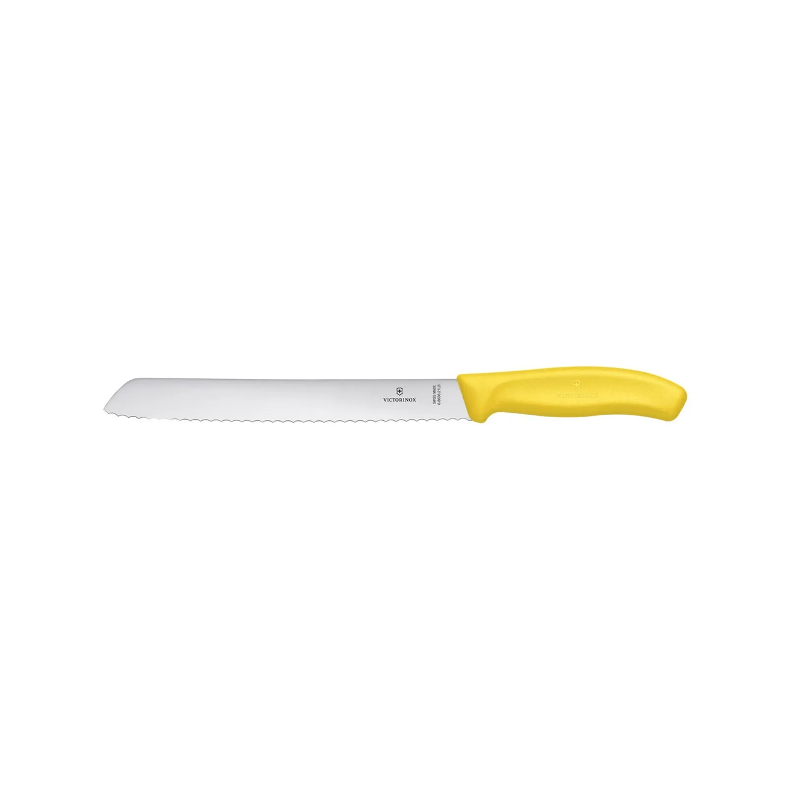 Victorinox 6.8636.21L8B - Bread Knife, 21cm, Wavy Edge Blade, Classic, Yellow, Blister