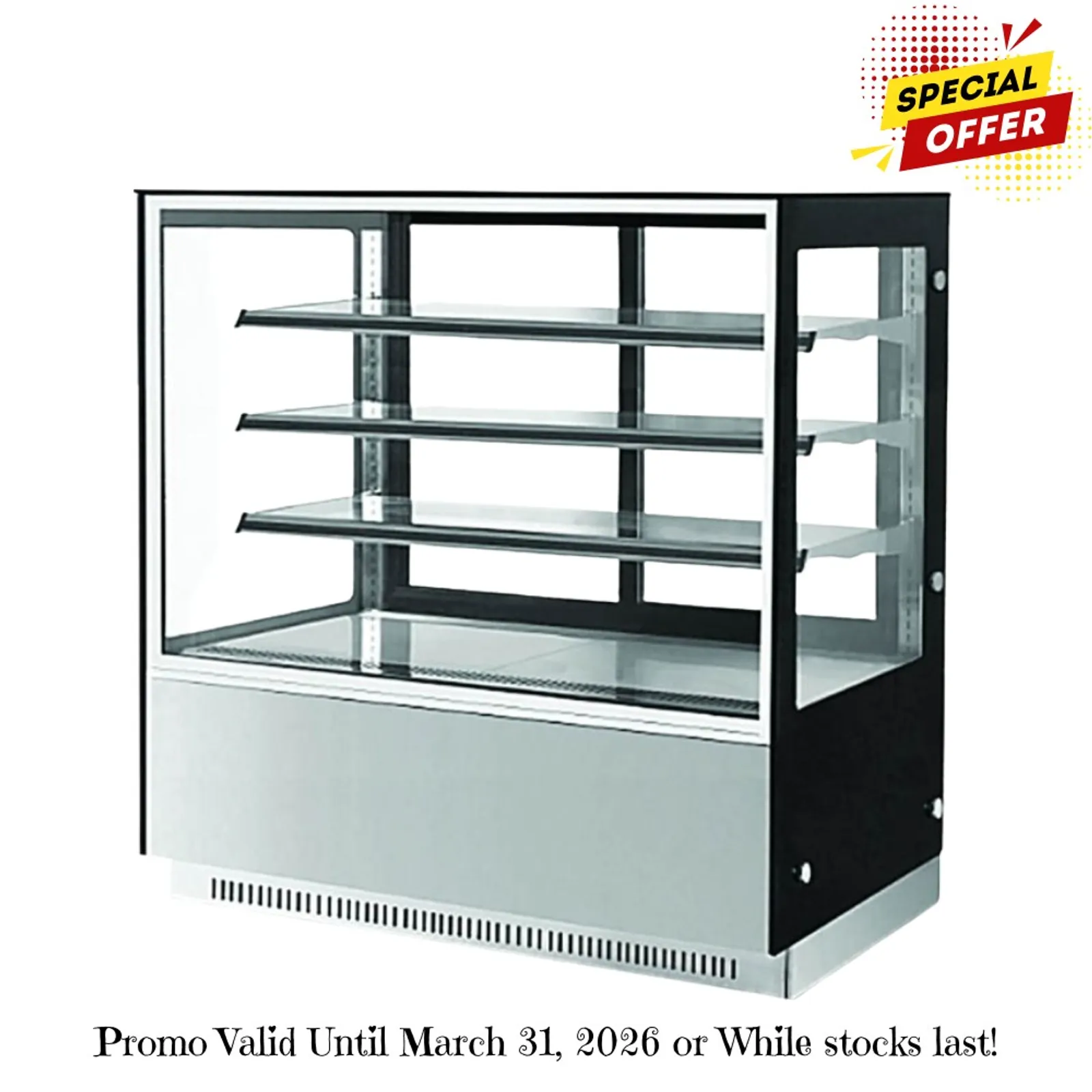 Bonvue GAN-1800RF3 - Modern 3 Shelves Cake or Food Display