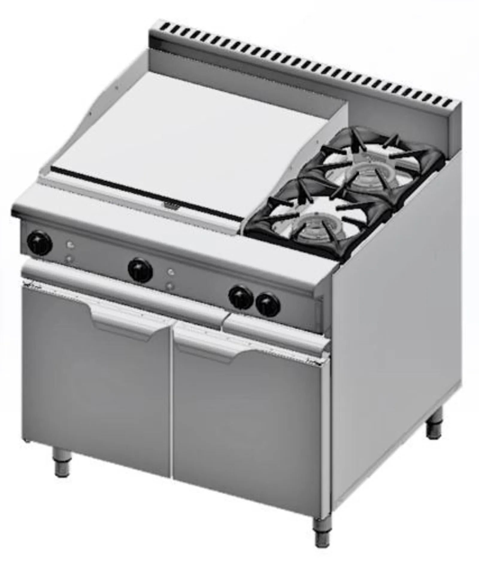 VERRO VBT-SB2-GRP6 Combination Two Open Burners & 600mm Grill Plate