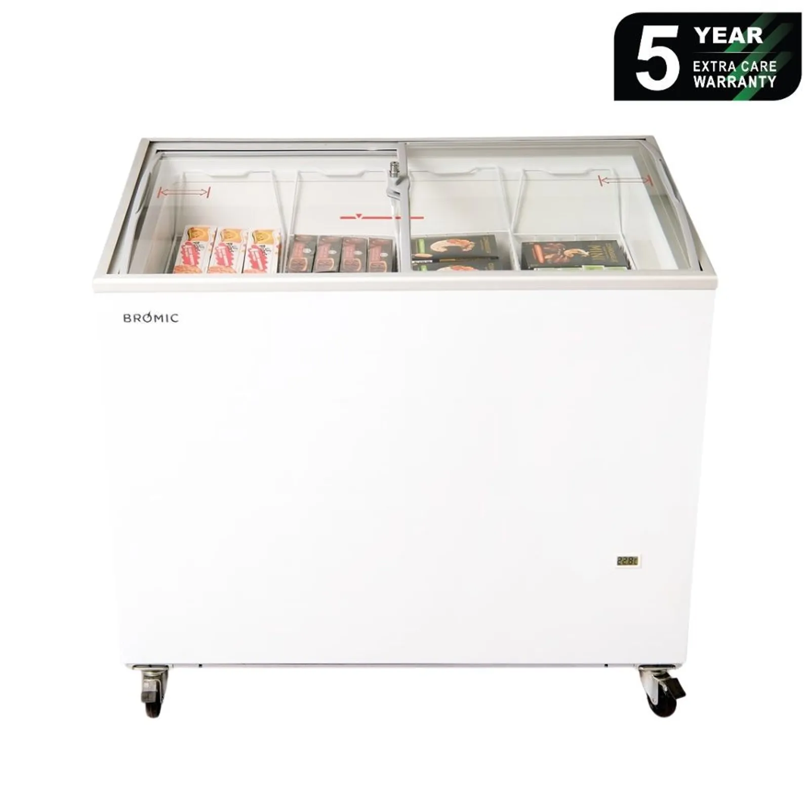 Bromic CF0200ATCG - Display Chest Freezer - 176L - Curved Glass Top