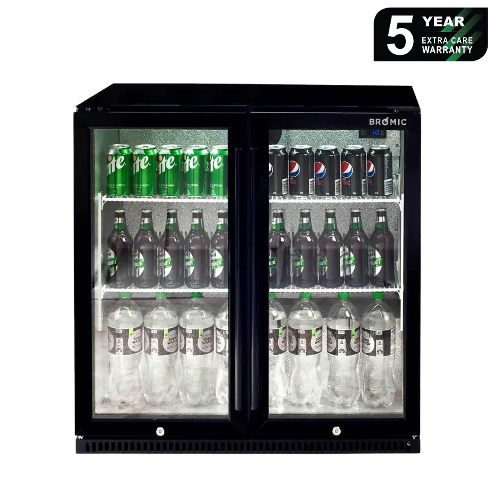 Bromic BB0200GD-NR - Back Bar Fridge - 190L - 2 Doors - Hinged