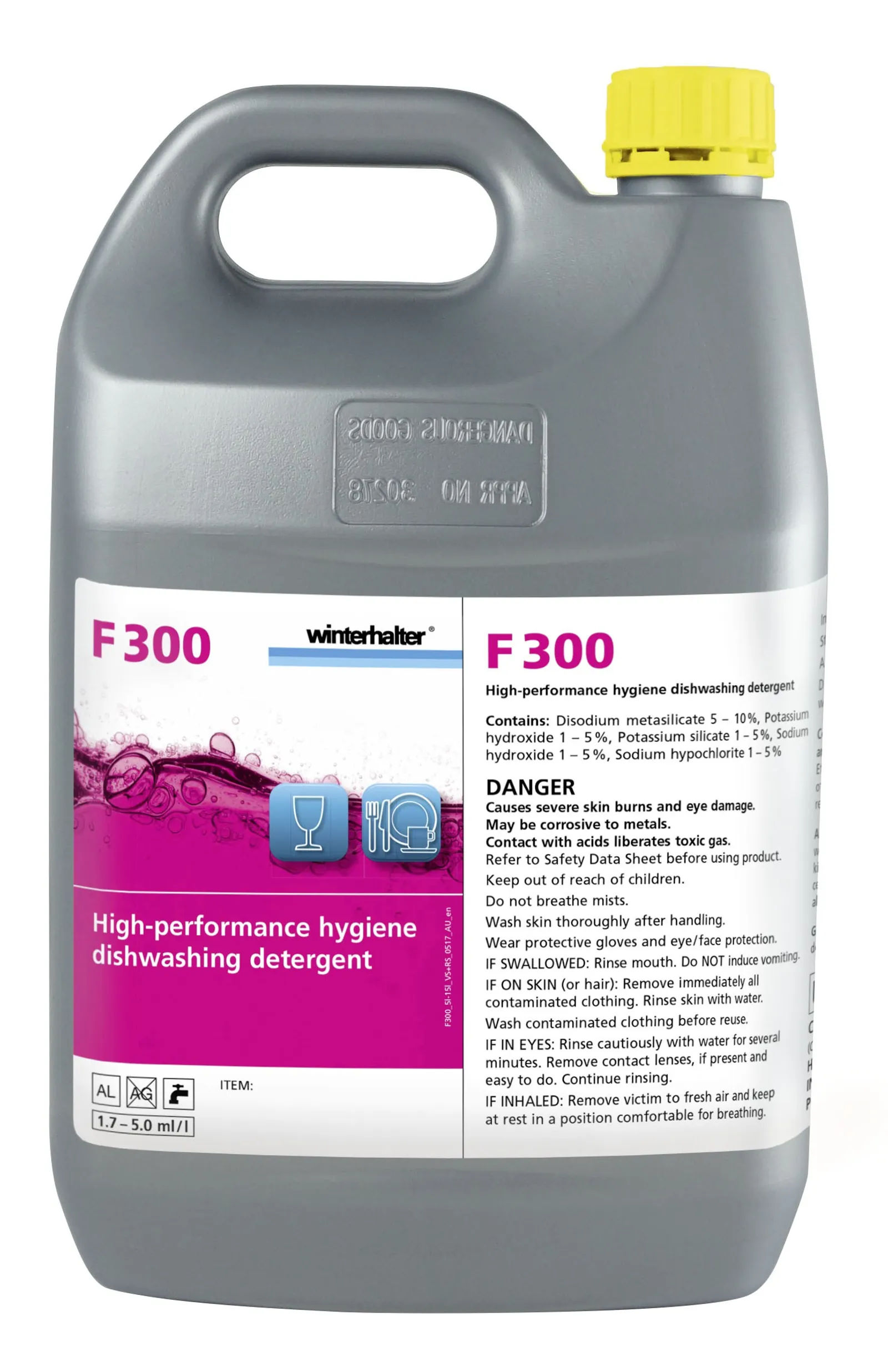 Winterhalter F300-2X5L Universal Liquid Glass & Dishwashing Detergent 2 x 5L